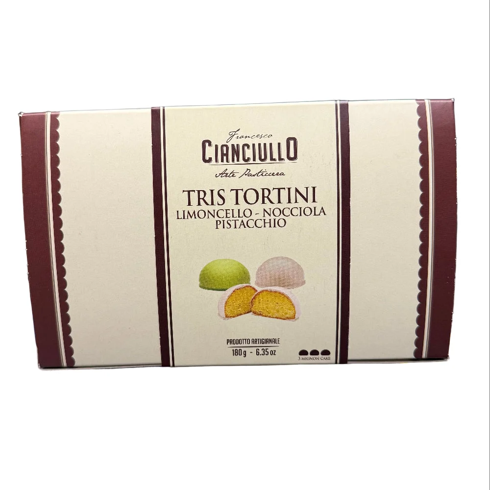 Cianciullo Tris Tortini, Limoncello, Hazelnut & Pistachio Sweets, 6.35 oz | 180g