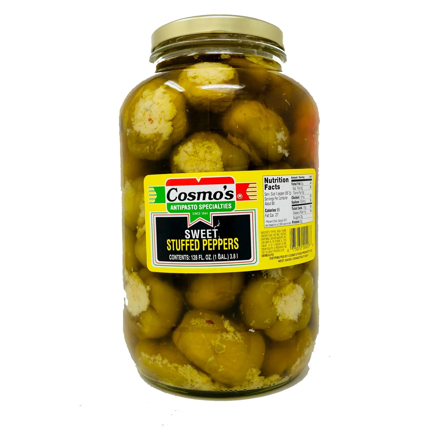 Cosmo's Sweet Stuffed Peppers, 128 oz | 1 Gallon Jar