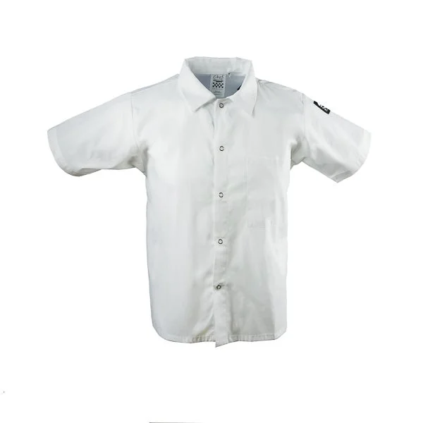 Shirt, Cook, Short Sleeve, White, Extra Small, Poly/Cotton Blend,1 - 1 EACH