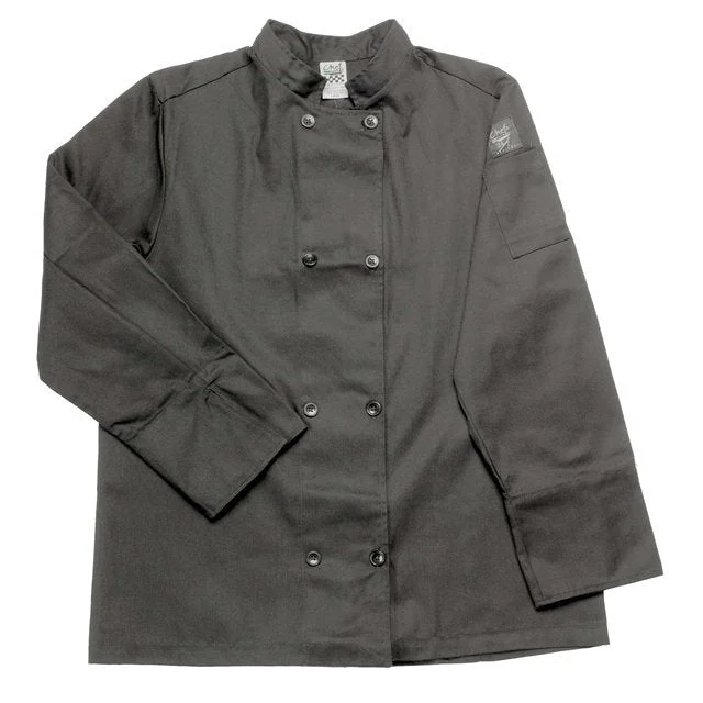 Jacket, Chef, Long-Sleeve, Basic, Black, Extra Large, Poly/Cotton Blend,1 - 1 EACH
