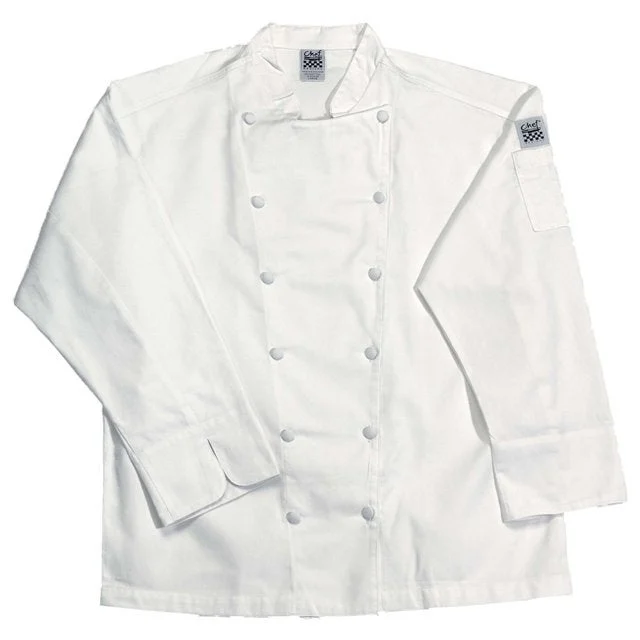 Jacket, Chef, Long Sleeve, Cuisinier, White, Medium, Poly/Cotton Blend,1 - 1 EACH