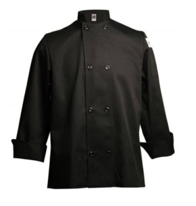 Jacket, Chef, Long-Sleeve, Basic, Black, 5X, Poly/Cotton Blend,1 - 1 EACH