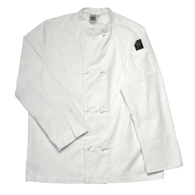 Jacket, Chef, Long-Sleeve, Basic, White, Medium, Poly/Cotton Blend,1 - 1 EACH