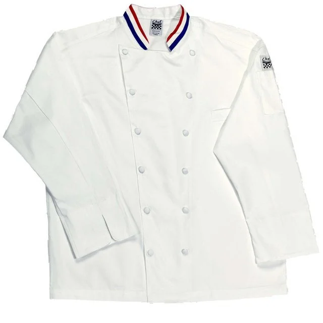 Jacket, Chef, Long-Sleeve, Basic, White, 5X, Poly/Cotton Blend,1 - 1 EACH