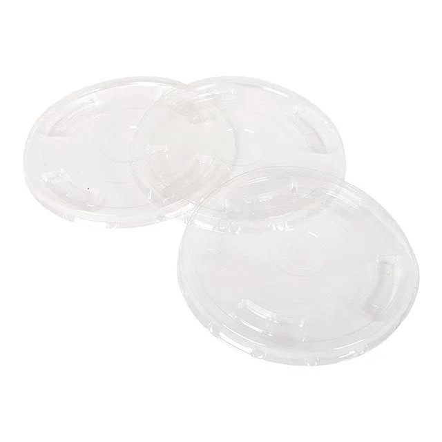 Lids, Flat, White, for Eco-Products 9-24 Ounce Cold Cups, Renewable & Compostable,10 - 100 COUNT