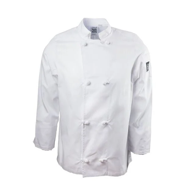 Jacket, Chef, Long-Sleeve, Basic, White, 2X, Poly/Cotton Blend,1 - 1 EACH