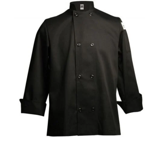 Jacket, Chef, Long-Sleeve, Basic, Black, 3X, Poly/Cotton Blend,1 - 1 EACH