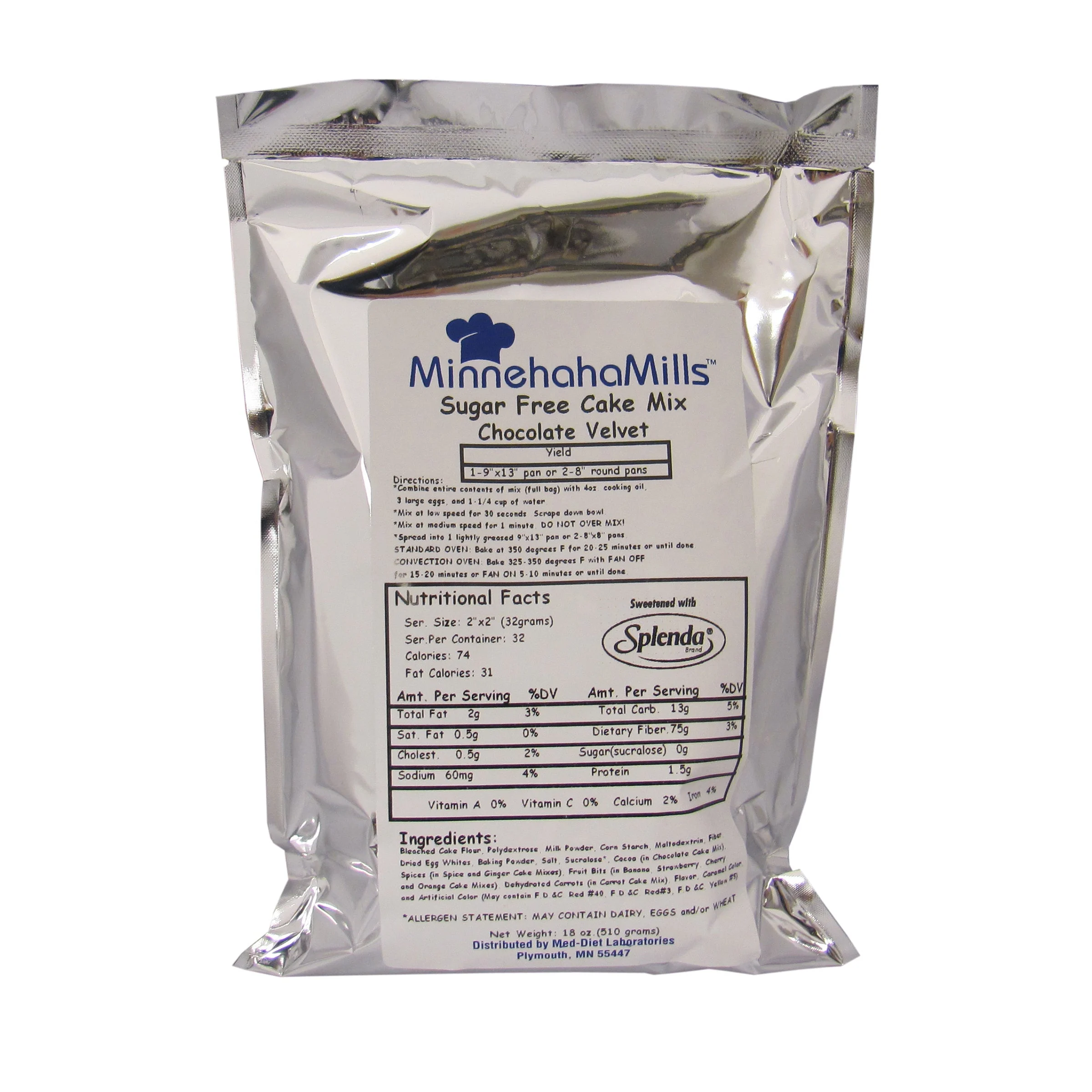 Mix, Cake, Chocolate Velvet, Sugar-Free, Shelf-Stable,6 - 20 OUNCE