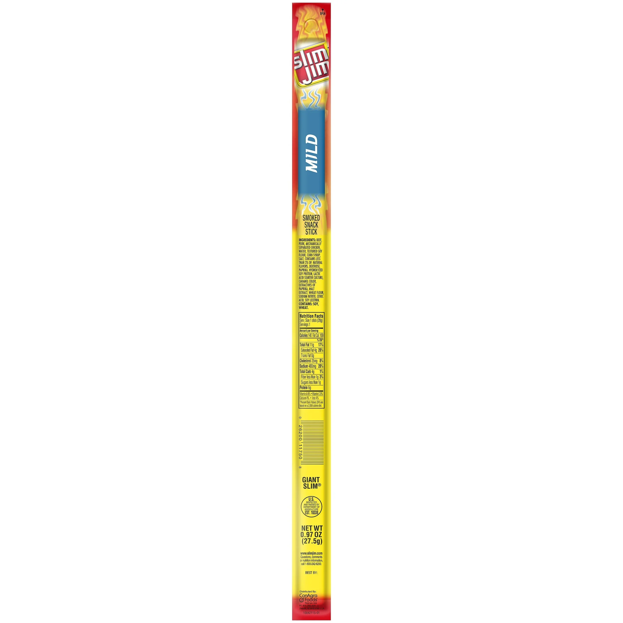 Meat Snack, Mild, Sticks, Giant, 0.97 Ounce,6 - 24 COUNT