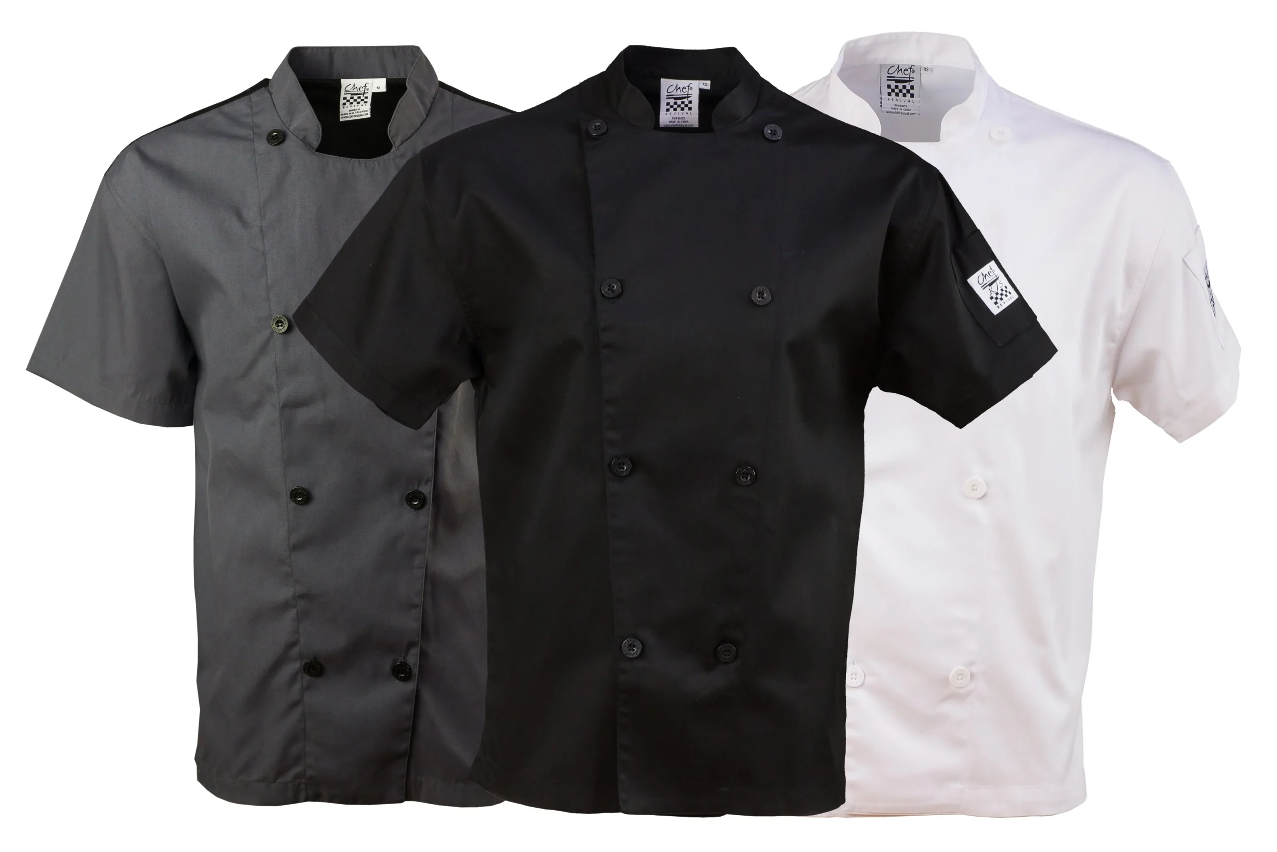 Jacket, Chef, Performance Series Short Sleeve, White, 2X, Poly/Cotton Blend,1 - 1 EACH