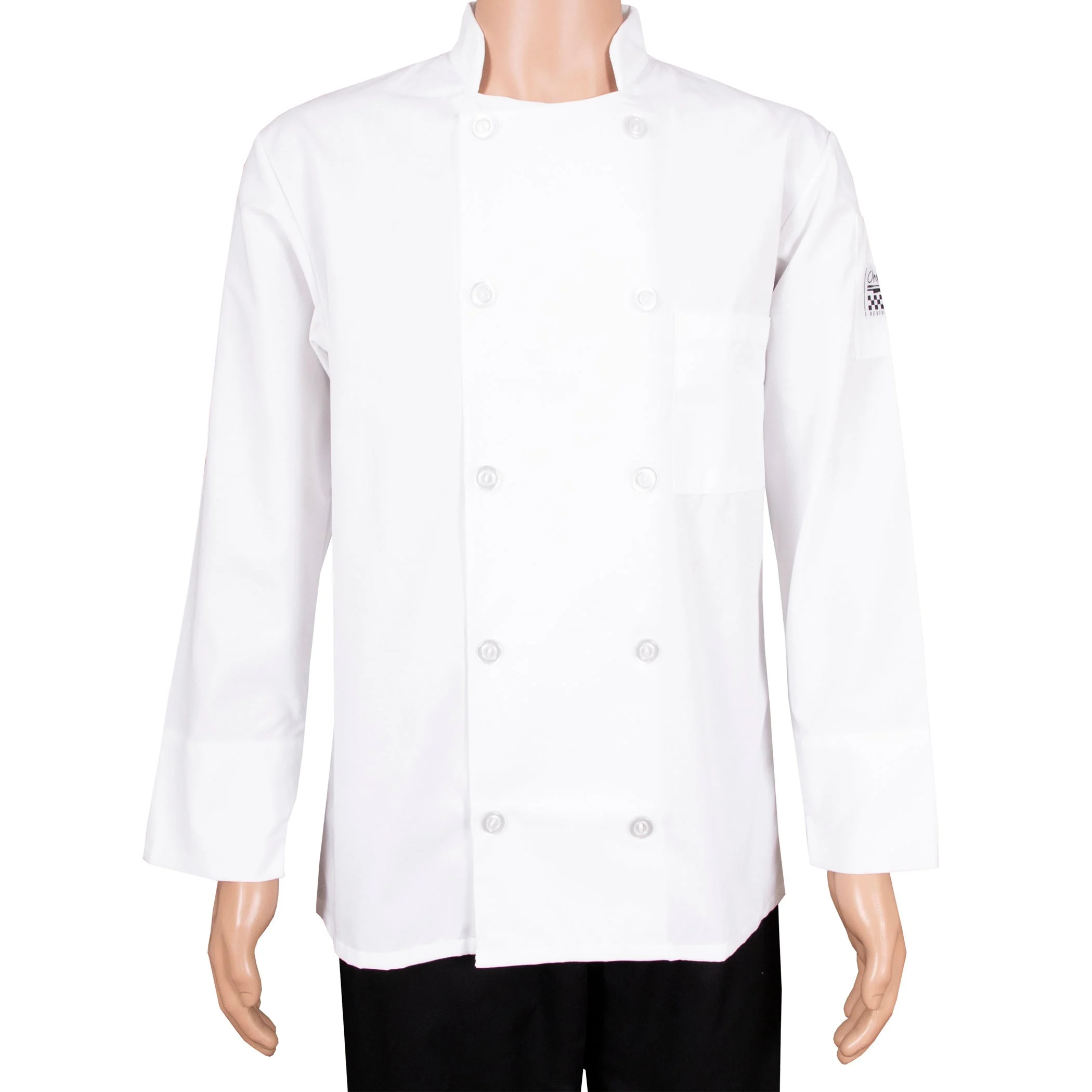 Jacket, Chef, Long-Sleeve, Basic, White, 3X, Poly/Cotton Blend,1 - 1 EACH