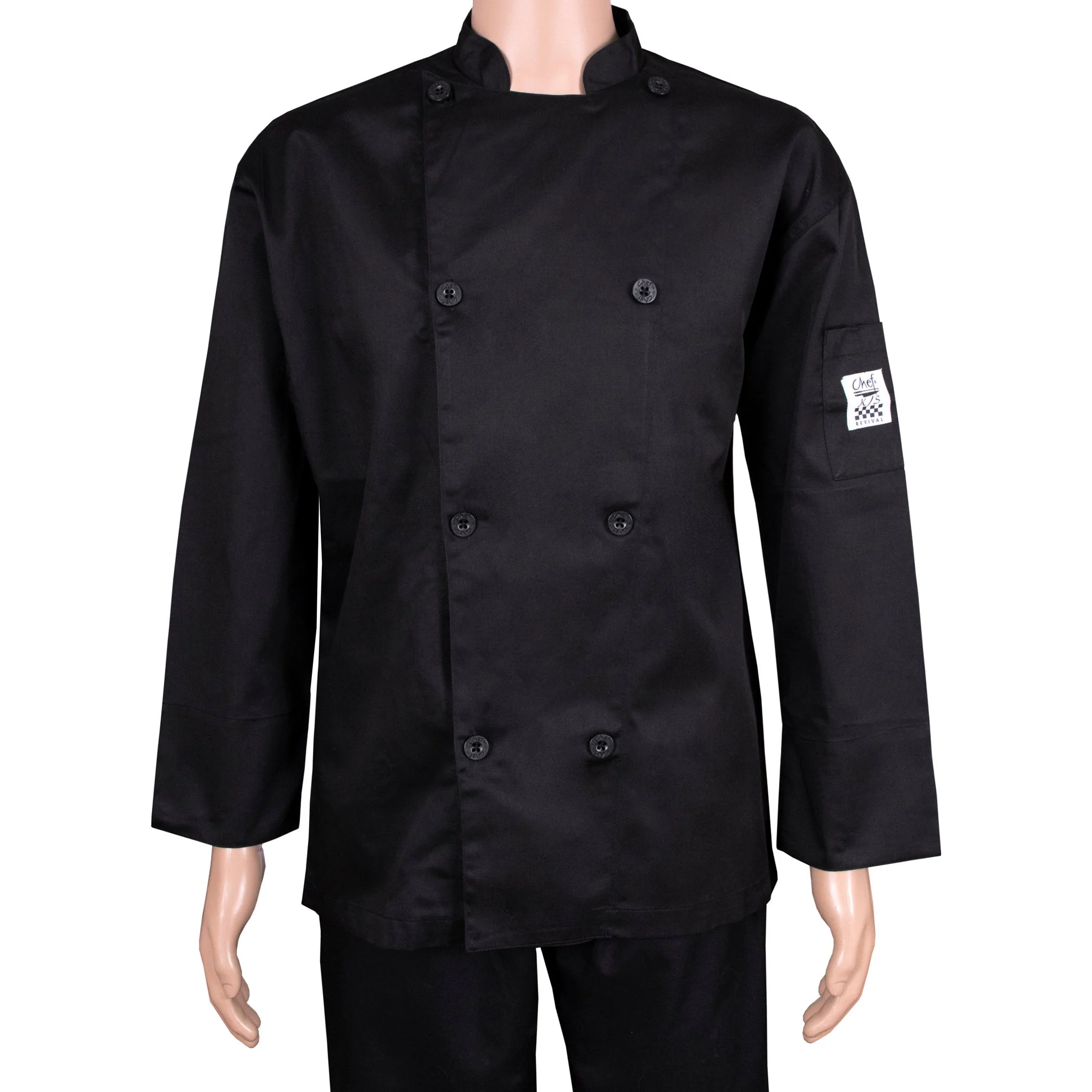 Jacket, Chef, Performance Series, Black, 3X, Poly/Cotton Blend,1 - 1 EACH