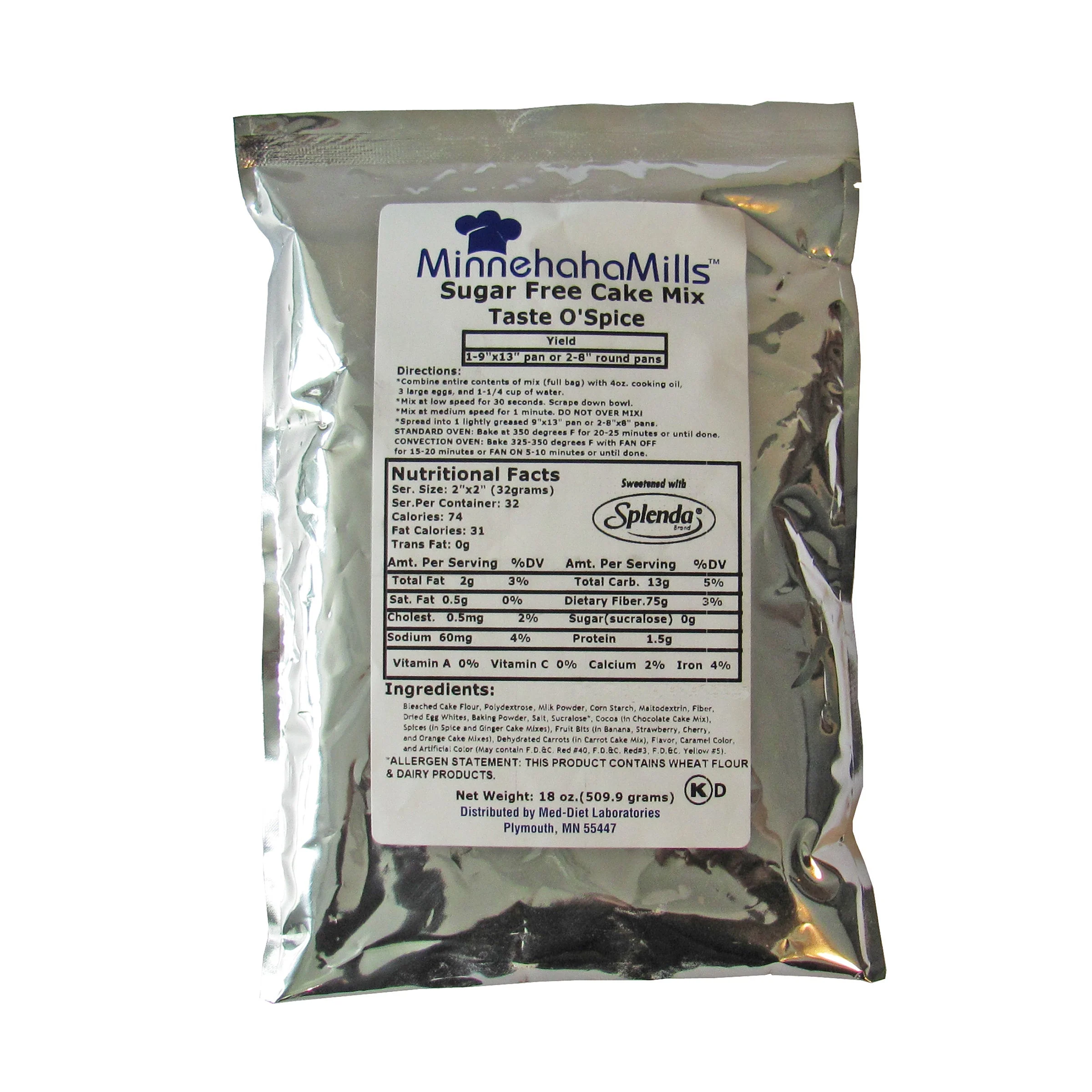 Mix, Cake, Taste O' Spice, Sugar-Free, Shelf-Stable,6 - 19 OUNCE