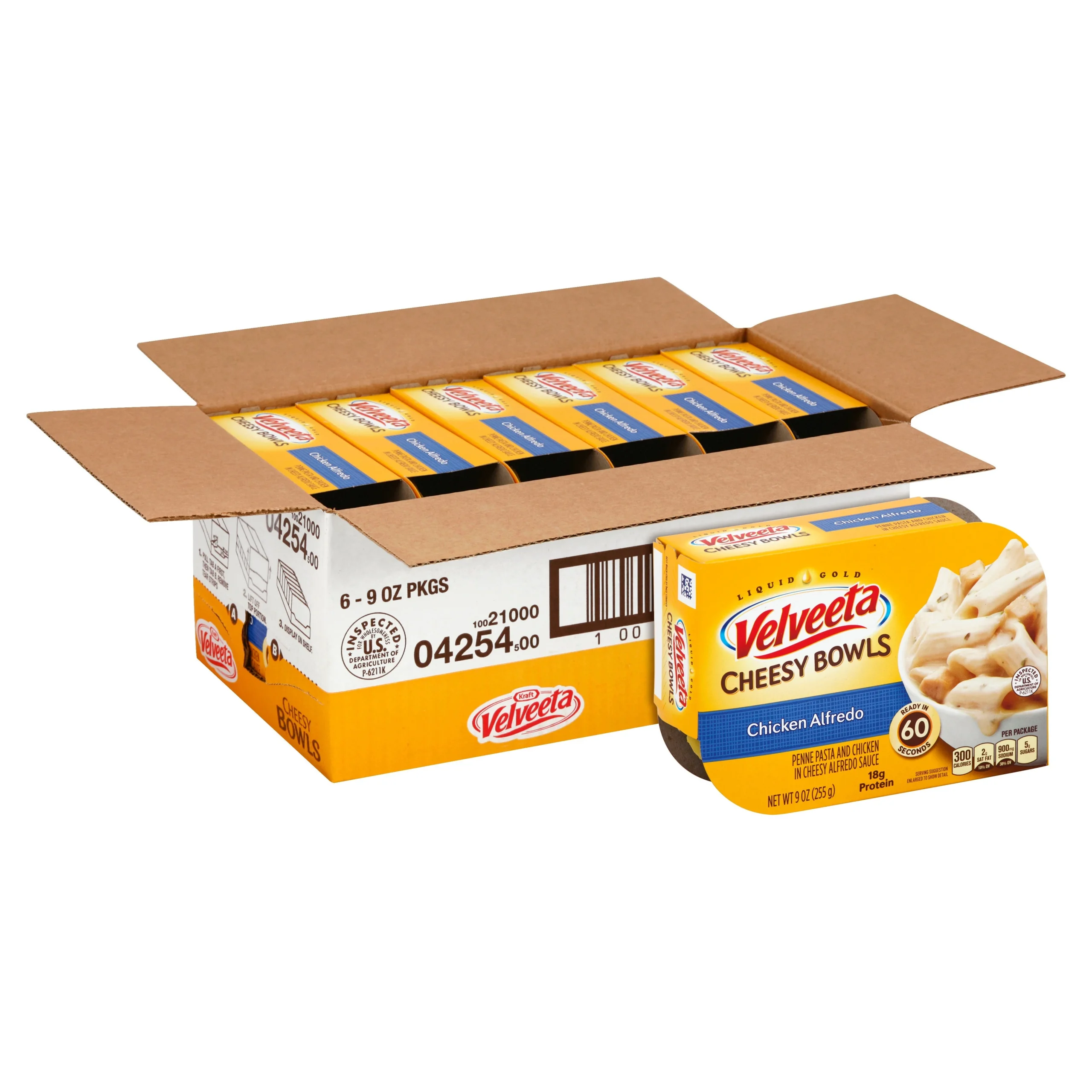 Entree, Chicken Alfredo, Cheesy Bowl, Bowl, Shelf-Stable,6 - 9 OUNCE