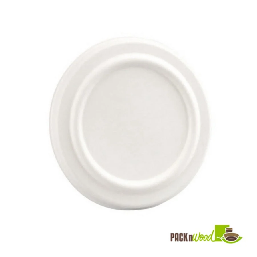 Lids, Low Dome, Sugarcane, White, for 210GPU500 Hot & Cold Food Containers, Biodegradable,10 - 50 COUNT