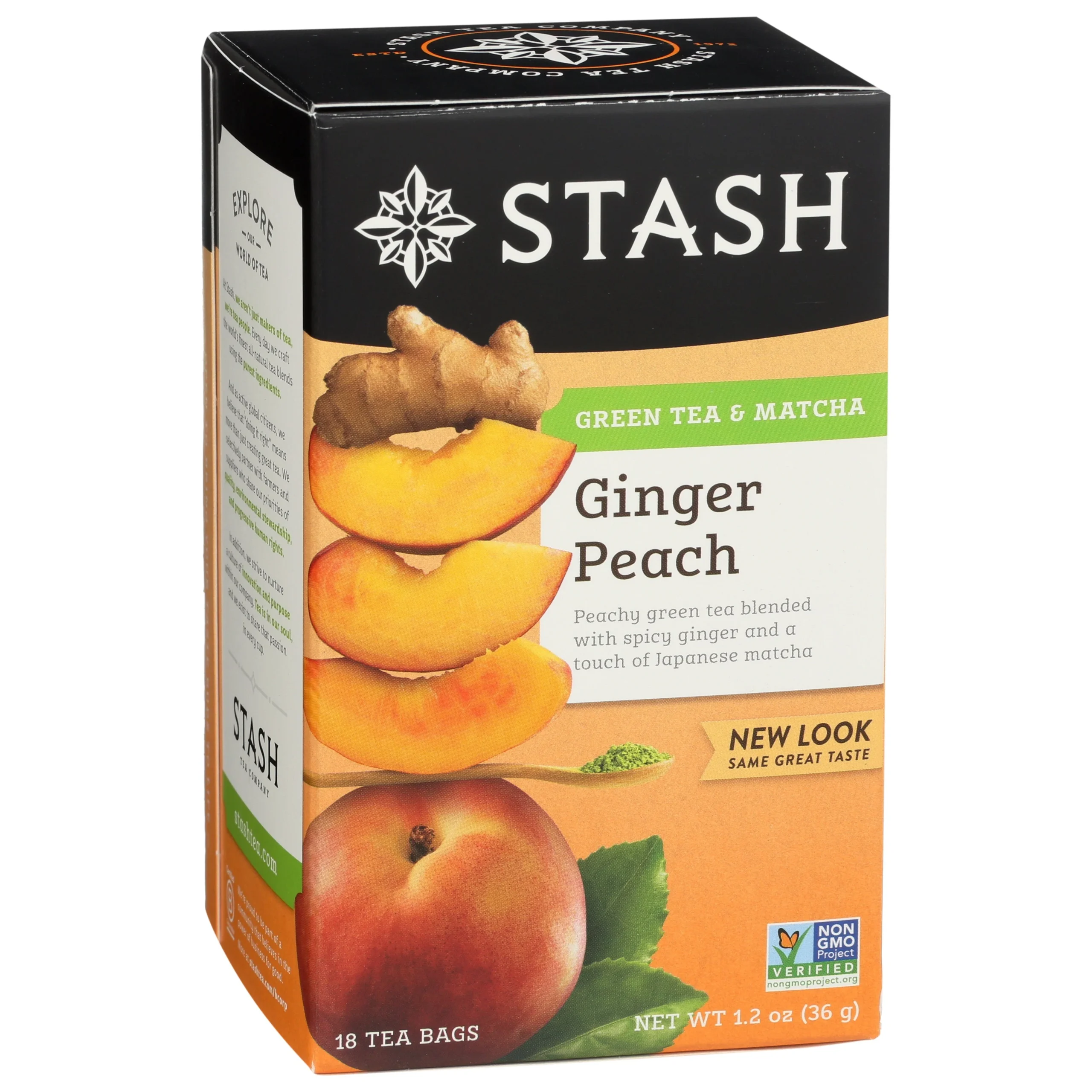 Green Tea, Peach Ginger,6 - 18 COUNT