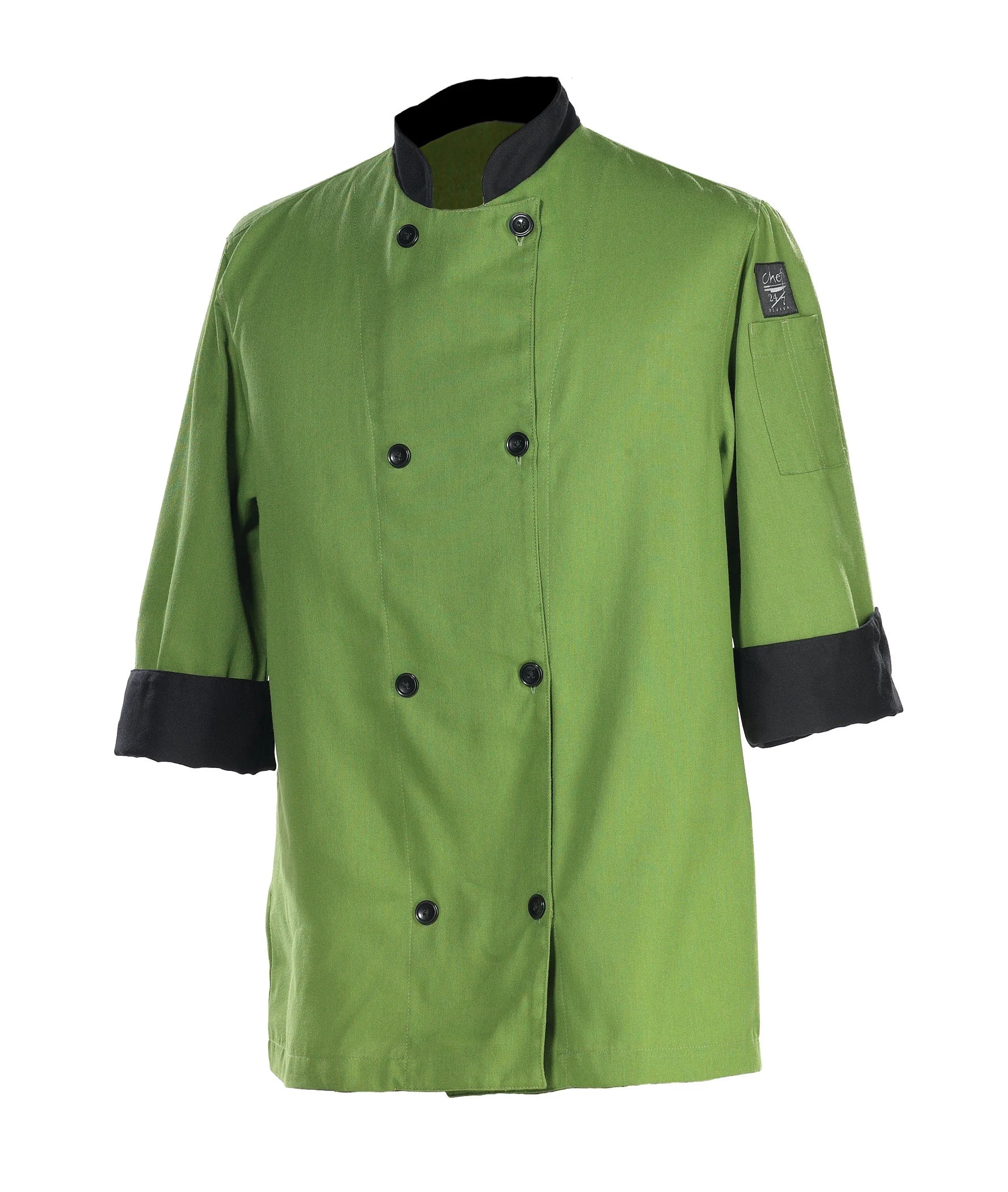 Jacket, Chef, Three-Quarter Sleeve, Unisex, Mint Green, X-Small, Poly/Cotton Blend,1 - 1 EACH