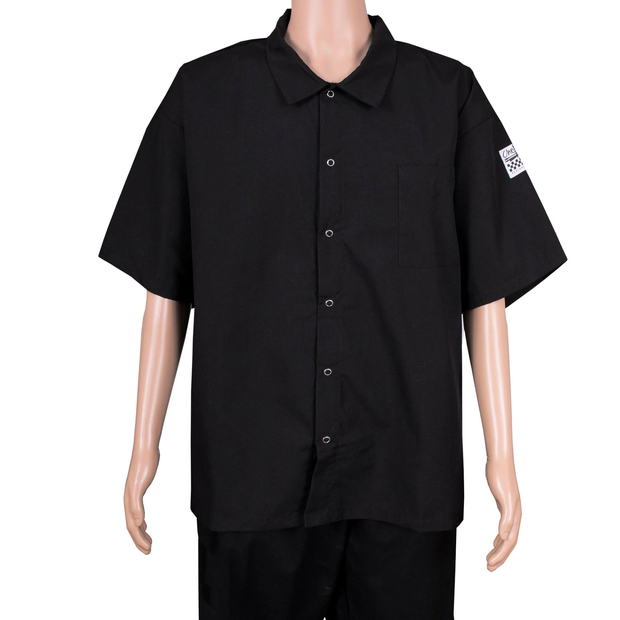 Shirt, Cook, Short Sleeve, Black, Small, Poly/Cotton Blend,1 - 1 EACH