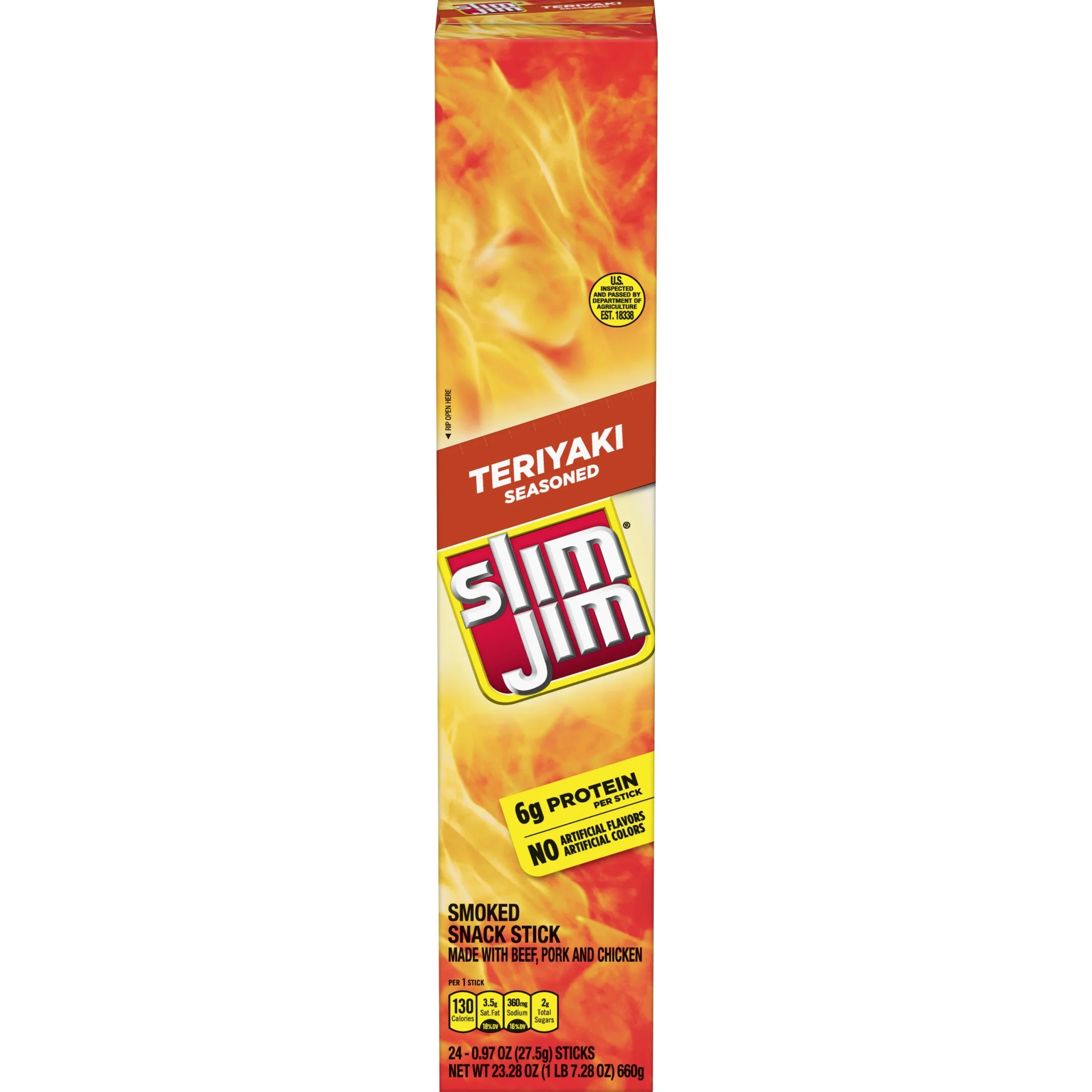 Meat Snack, Teriyaki, Sticks, Giant,6 - 24 COUNT