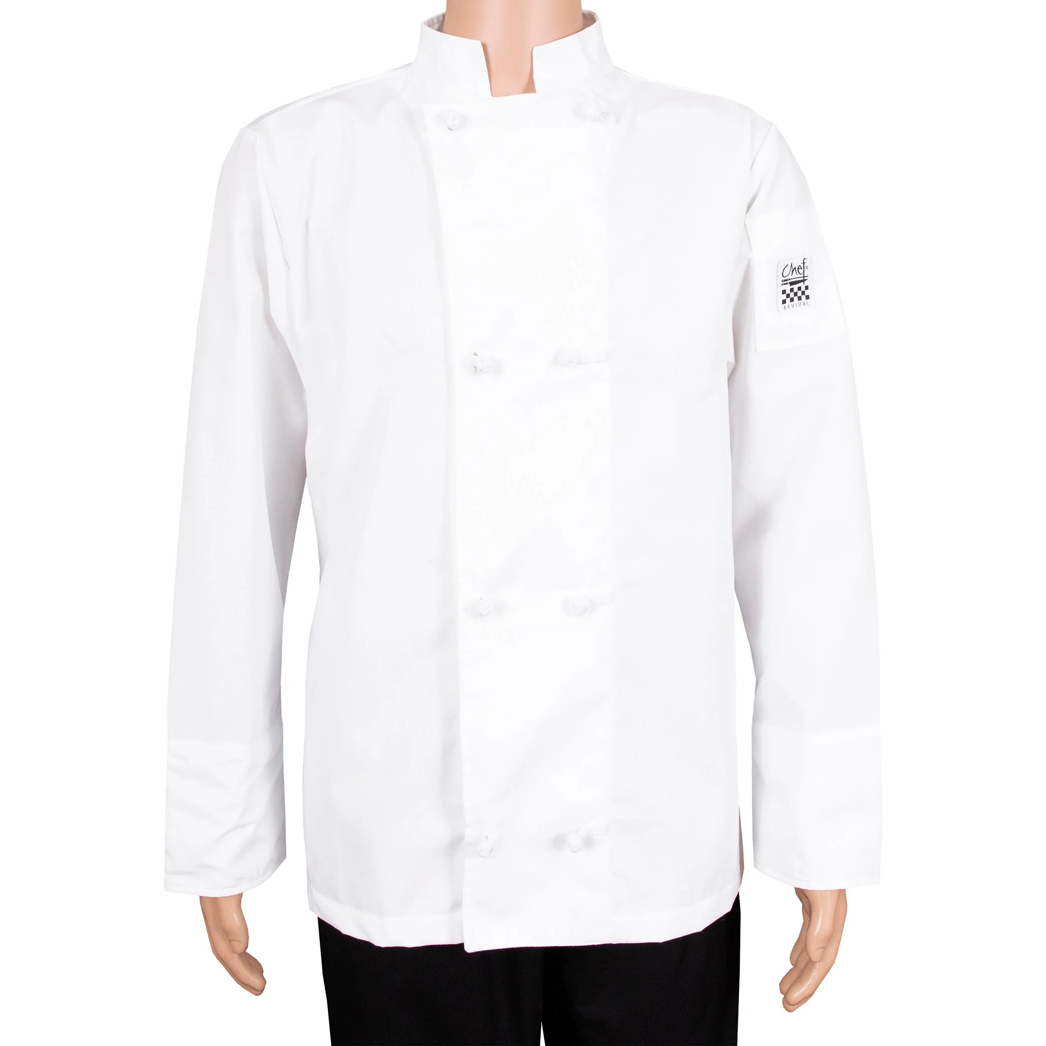 Jacket, Chef, Long-Sleeve, Basic, White, 4X, Poly/Cotton Blend,1 - 1 EACH