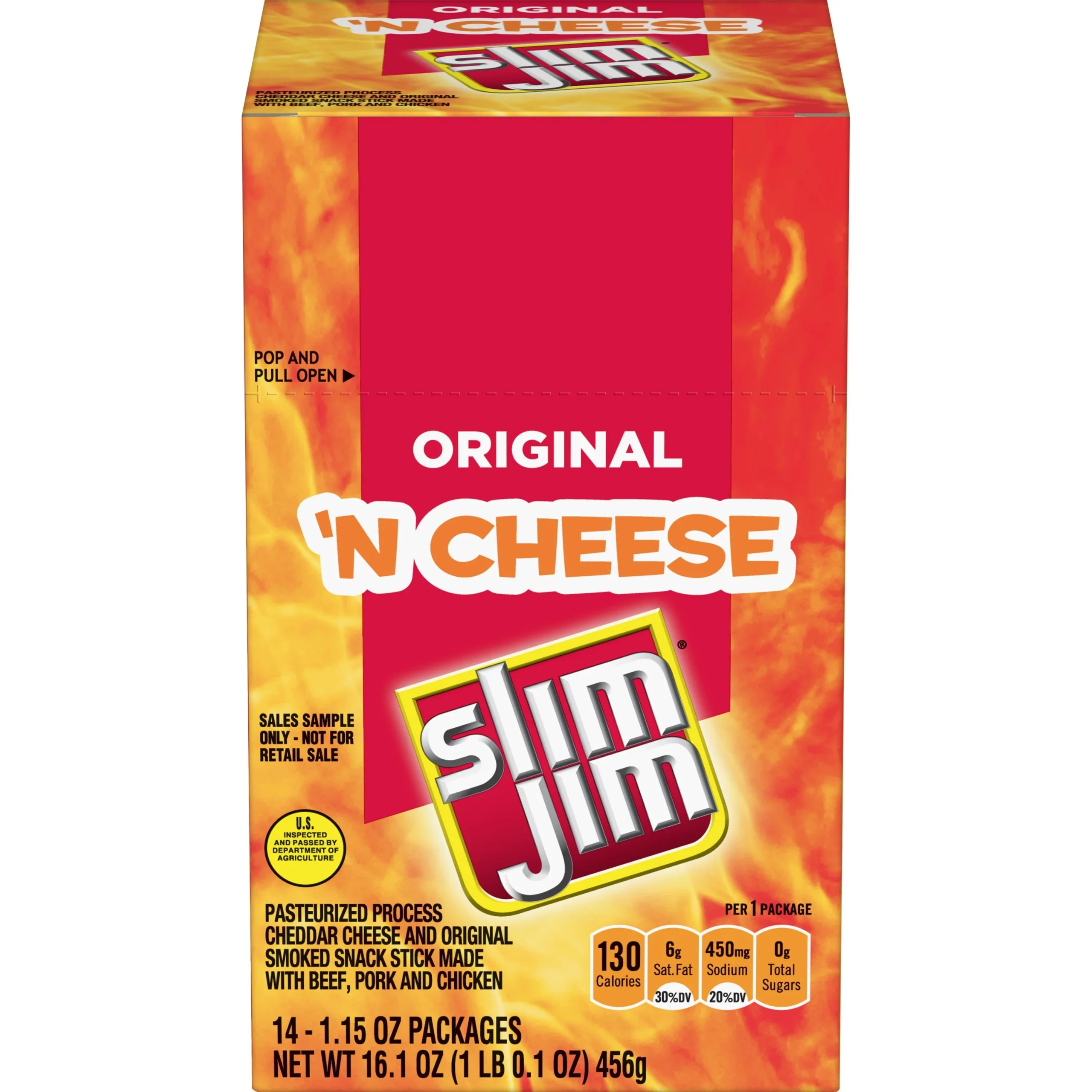 Snacks, Meat Stick, Orginial N' Cheese, 1.15 Ounce,6 - 14 COUNT