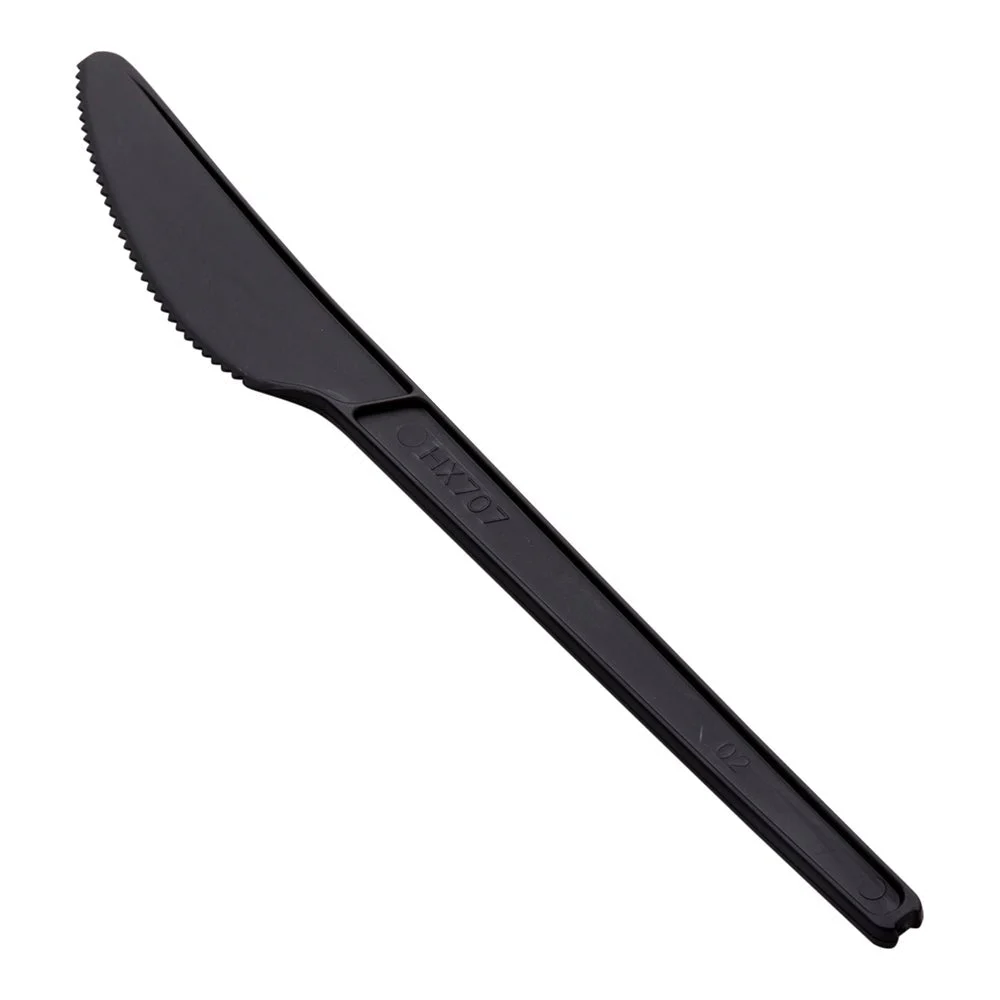Knives, Basic Nature, Plastic, Black, 6.5 Inch, Heat-Resistant & Compostable,1 - 250 COUNT