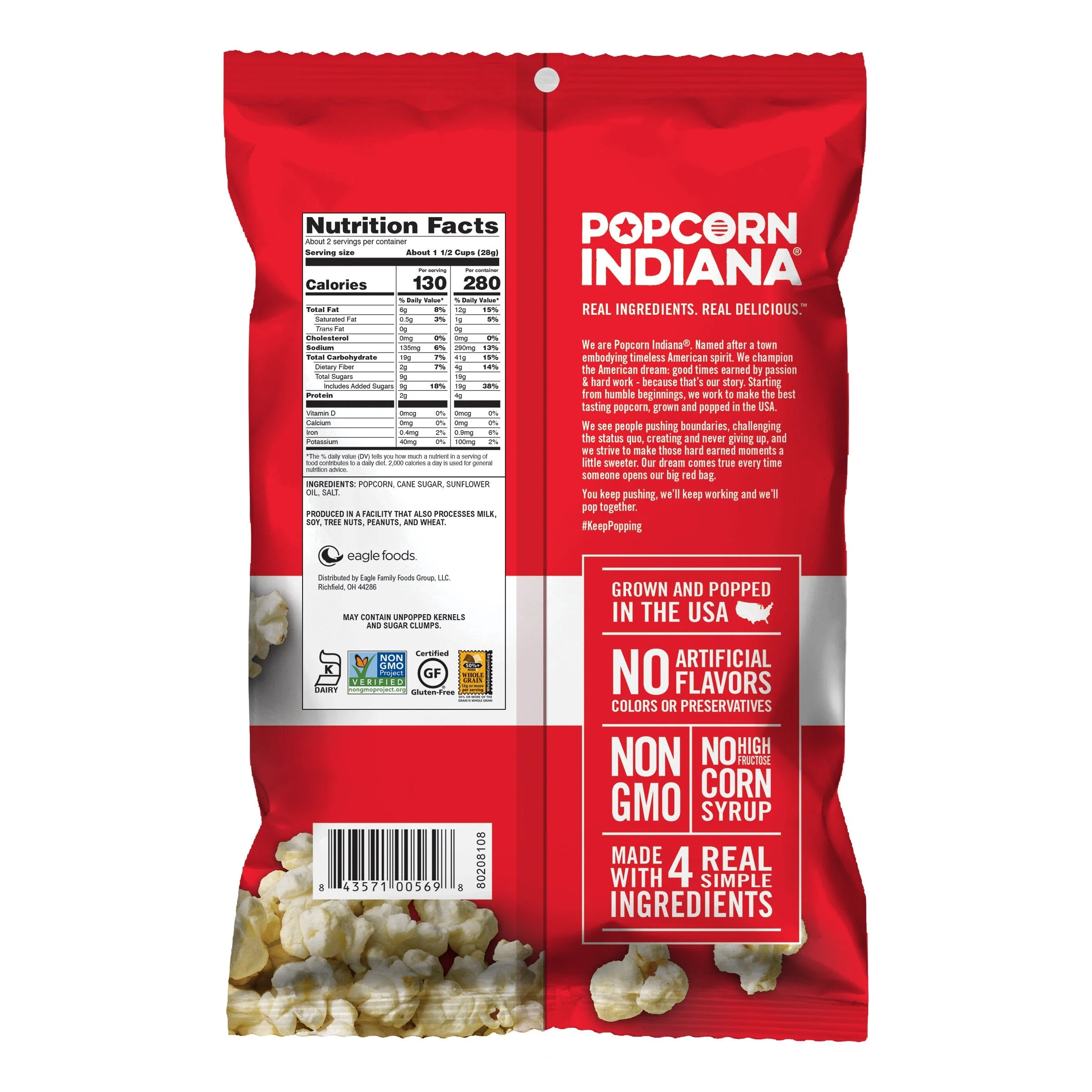 Popcorn, Kettle, Large Single-Serve,6 - 2.1 OUNCE