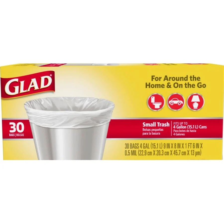 Can Liners, 4 Gallon, White, Flat Top,6 - 30 COUNT