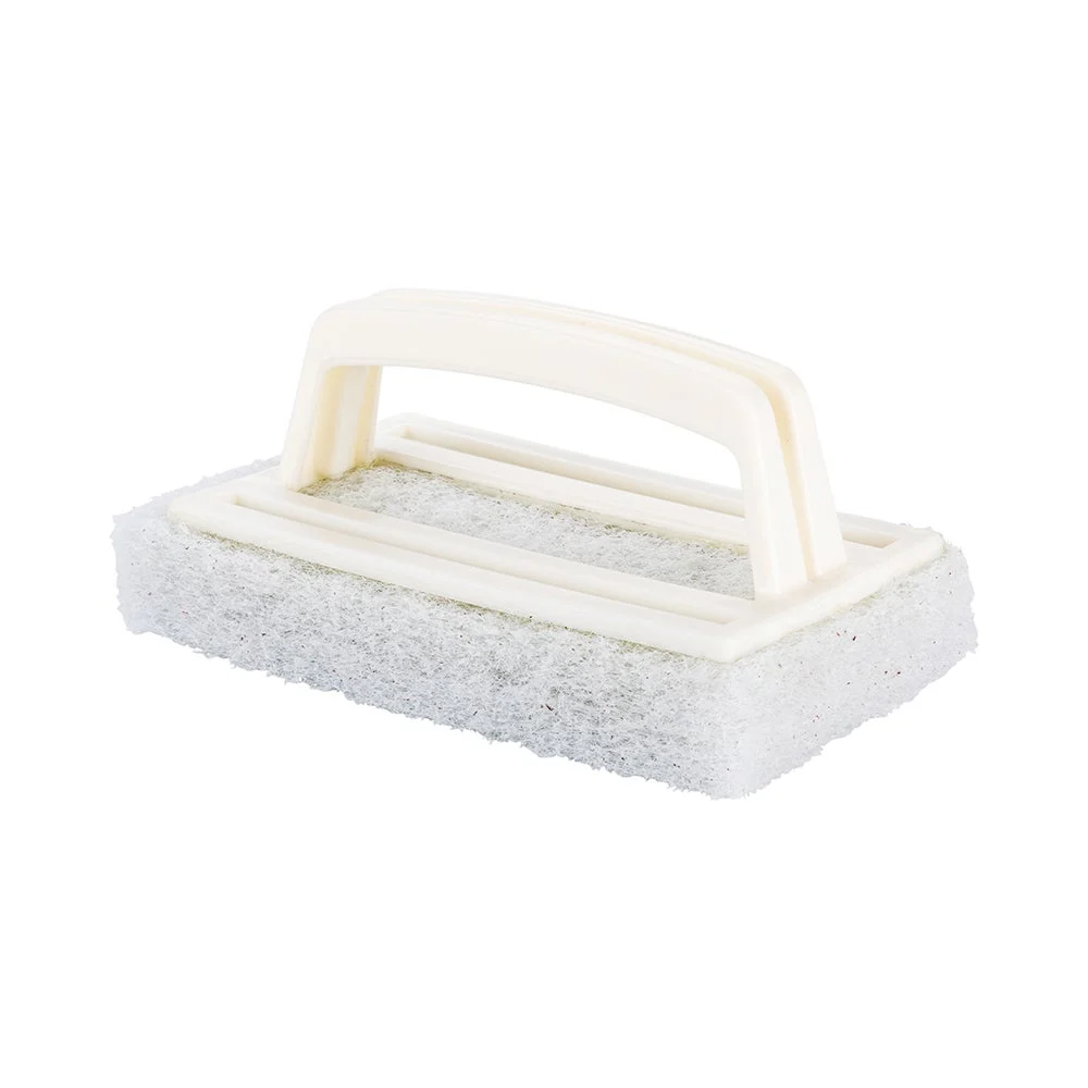 Scouring Pad, Light Duty, Multi-Purpose, White, 6 x 3.5 x 3 Inch, with Handle,1 - 1 EACH