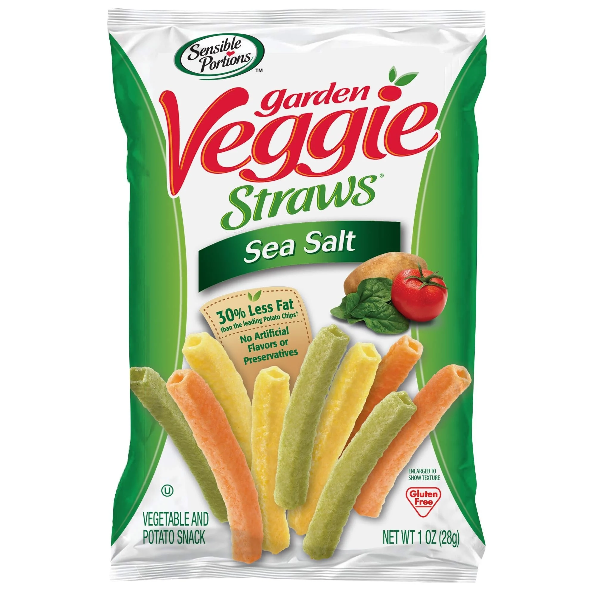 Straws, Veggie, Sea Salt, Single Serving,24 - 1 OUNCE