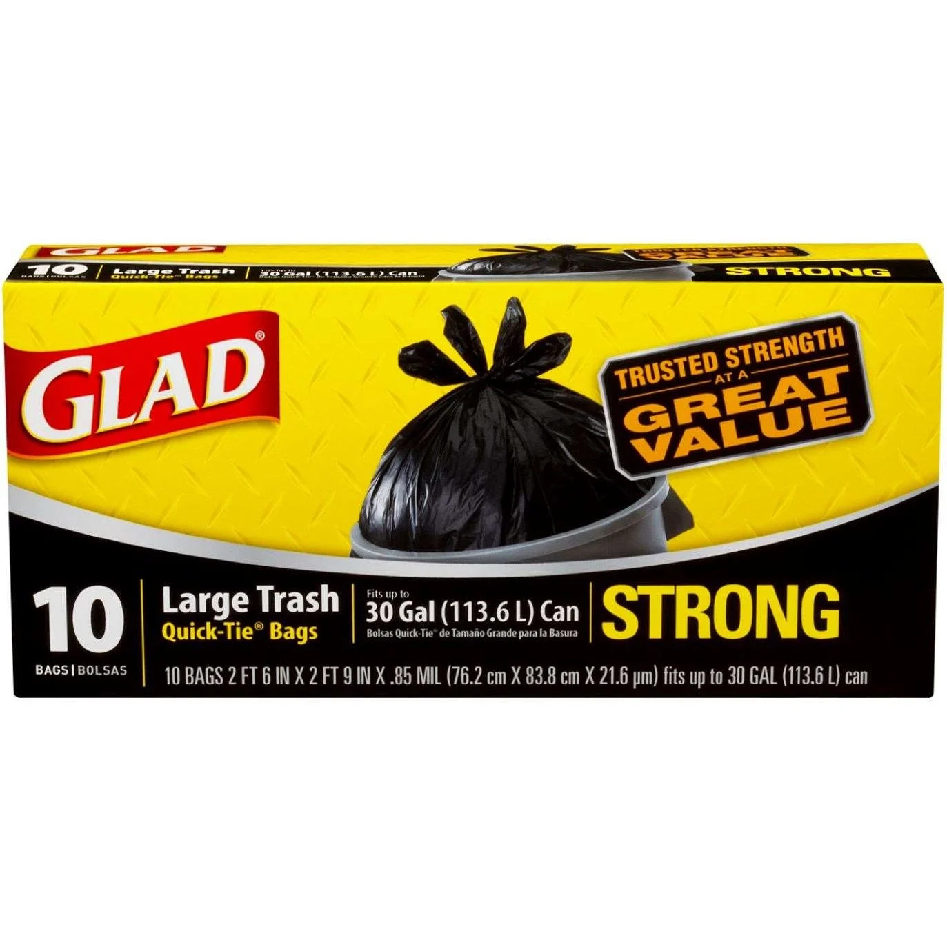 Can Liners, 30 Gallon, Black, Quick-Tie,12 - 10 COUNT