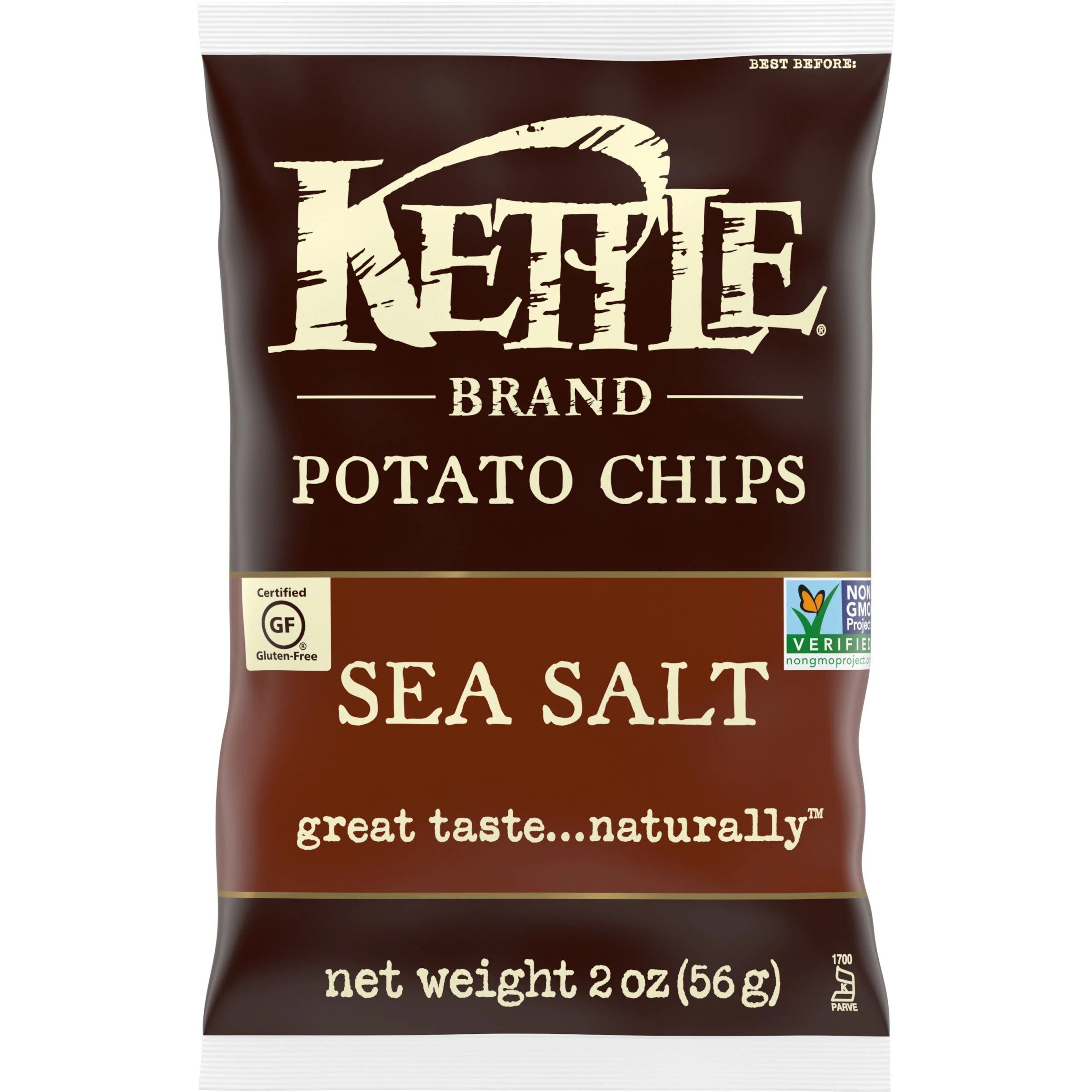 Chips, Potato, Sea Salt, Kettle Cooked, Single-Serve,6 - 2 OUNCE