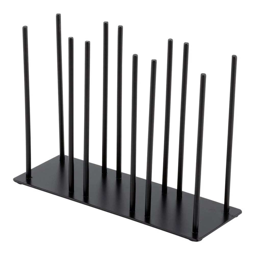 Rack, Portion Cup & Lid, 3-Compartment, Black, Iron, 8.25 x 3 x 6 Inch,1 - 1 EACH
