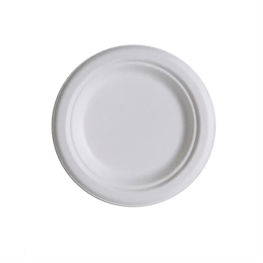 Plates, Food, 6 Inch, Paper, White, Round, Sugarcane, Renewable & Compostable,1000 - 1 EACH