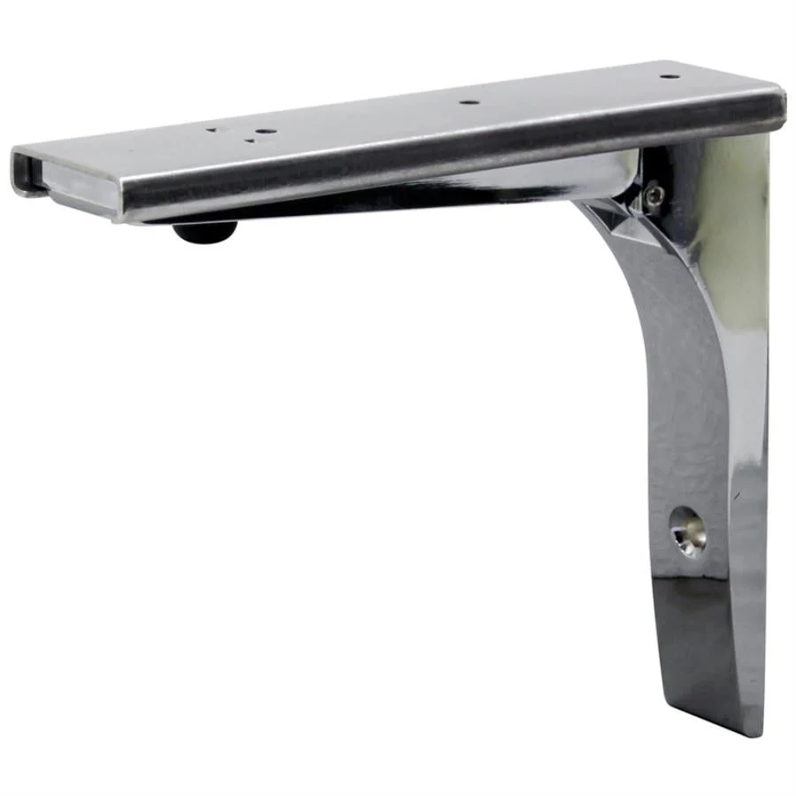 Bracket, Shelf, 7 x 6.13 x 1.75 Inch, Folding, Chrome, Metal, Heavy-Duty,1 - 1 EACH