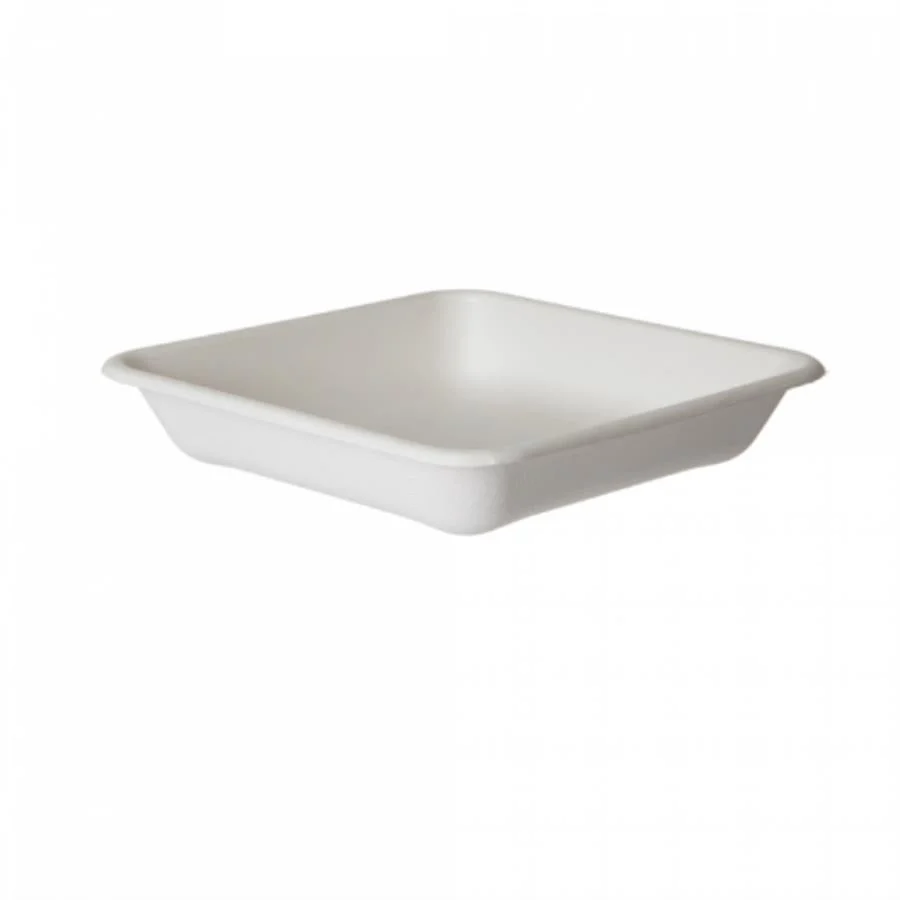 Containers, Take-Out, 42 Ounce 8 x 8 Inch, Sugarcane, White, Square,200 - 1 EACH