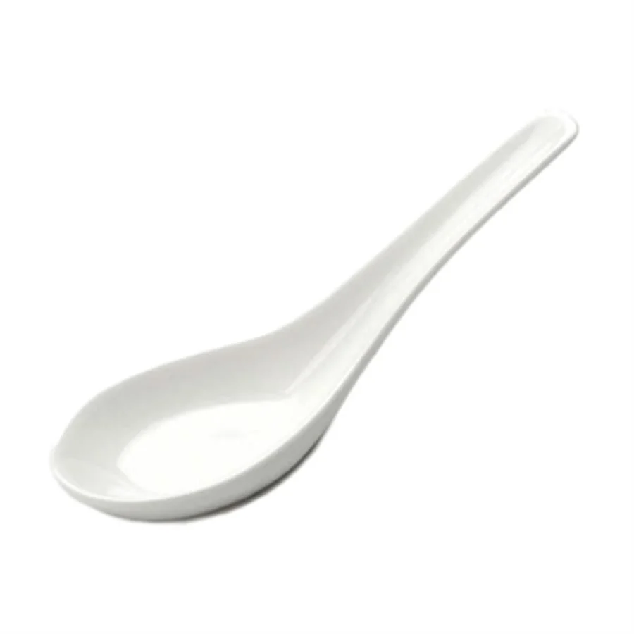 Spoons, Soup, Wonton, White, Melamine, 5.63 Inch,12 - 1 EACH