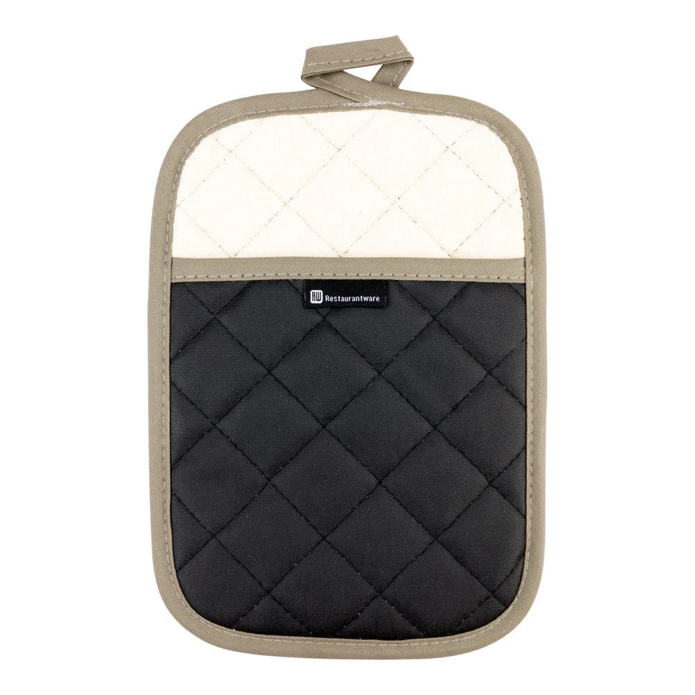 Pot Holder, 7 x 10 Inch, Black, Cotton, with Flame Retardant Coating,1 - 1 EACH