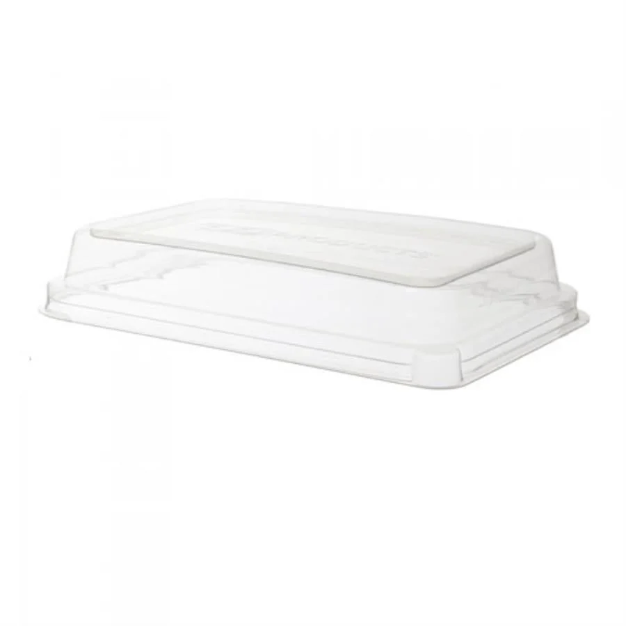 Lids, Shallow Dome, Clear, Rectangular, Plastic, 9 x 6 x 1.5 Inch, for WorldView 24-32 Ounce Containters, Recycled Content,400 - 1 EACH