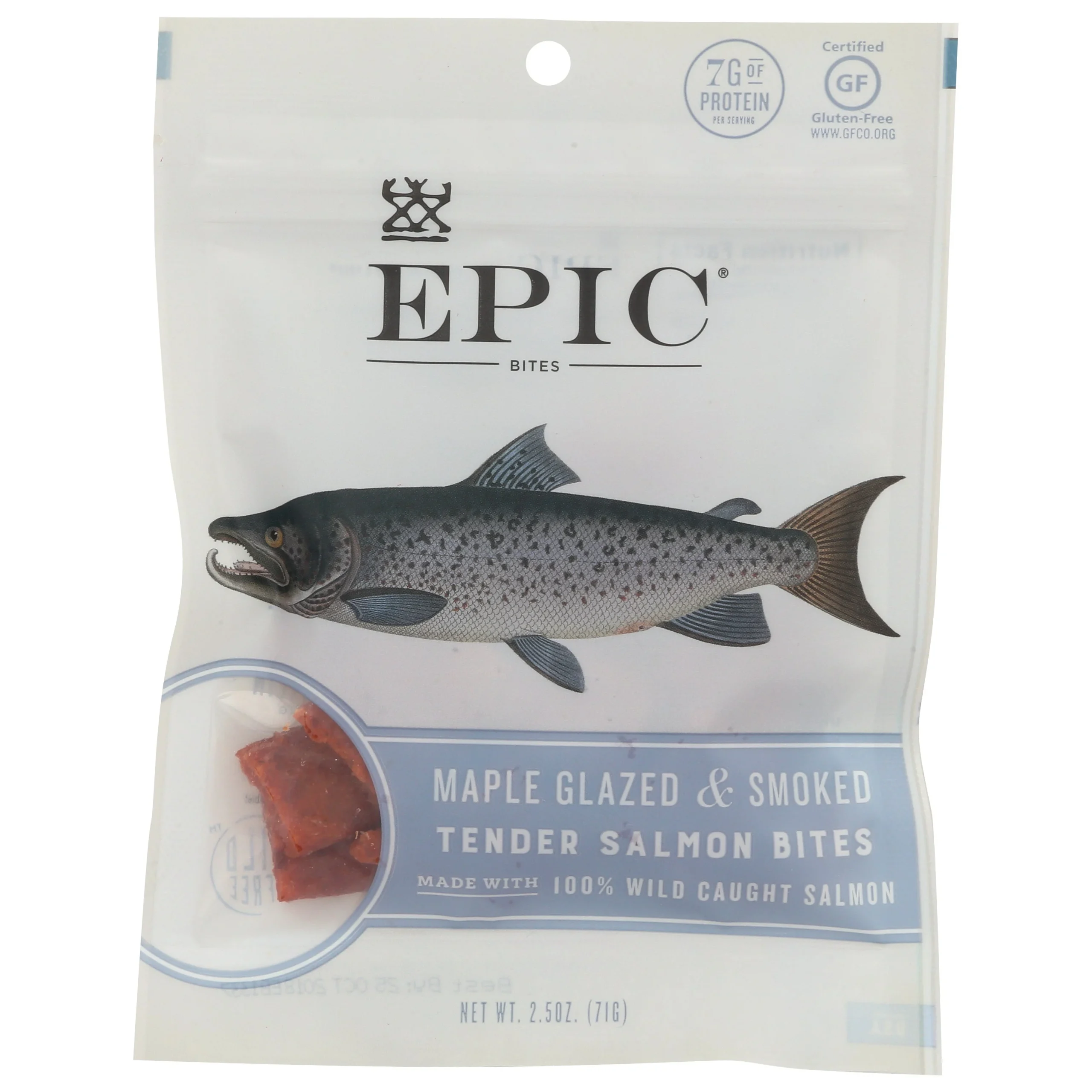 Salmon Jerky, Maple Glazed & Smoked, Bites,8 - 2.5 OUNCE
