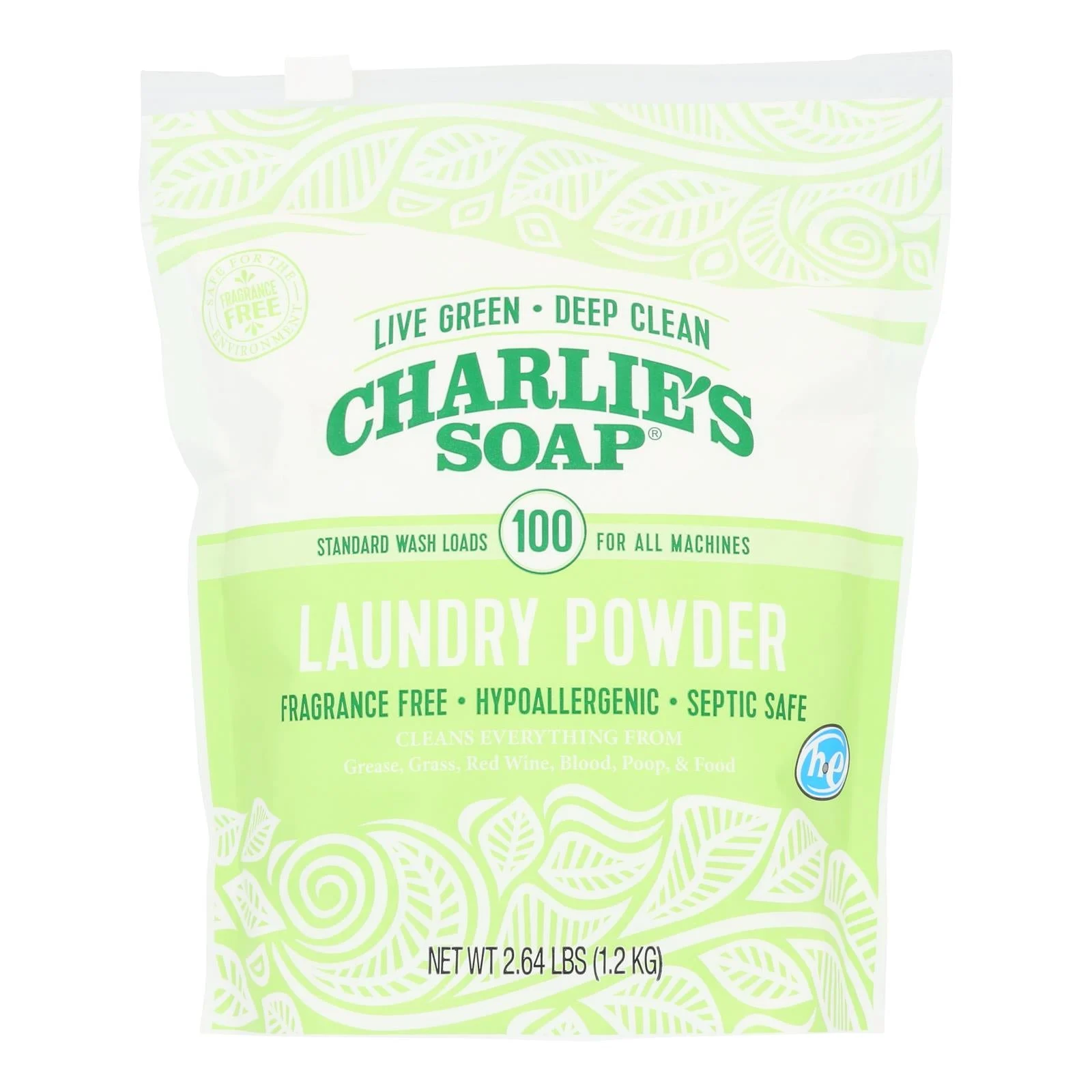 Laundry Detergent, Powder, Fragrance Free, High Efficiency,6 - 2.64 POUND