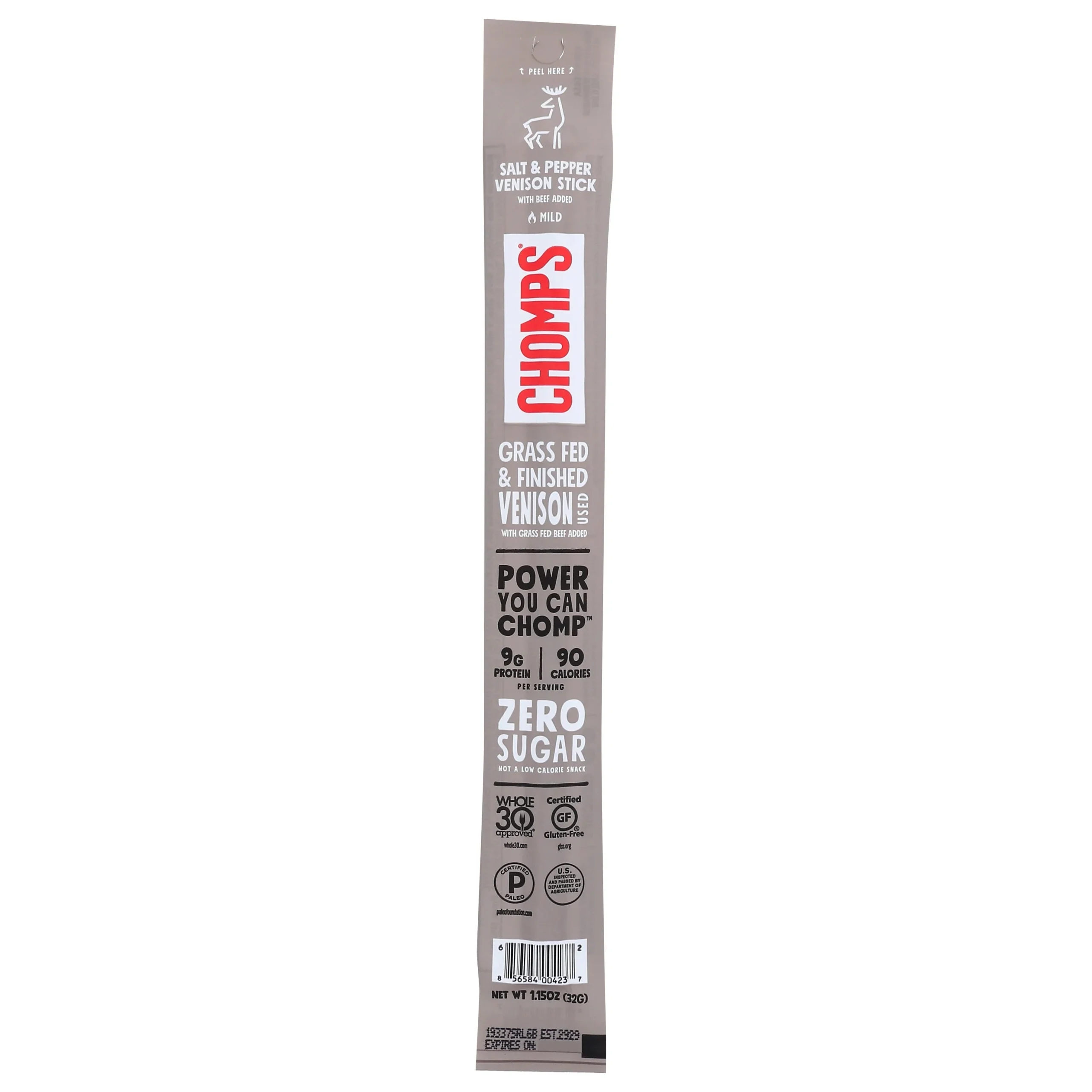 Venison Stick, Salt & Pepper, Individually-Wrapped,24 - 1.15 OUNCE