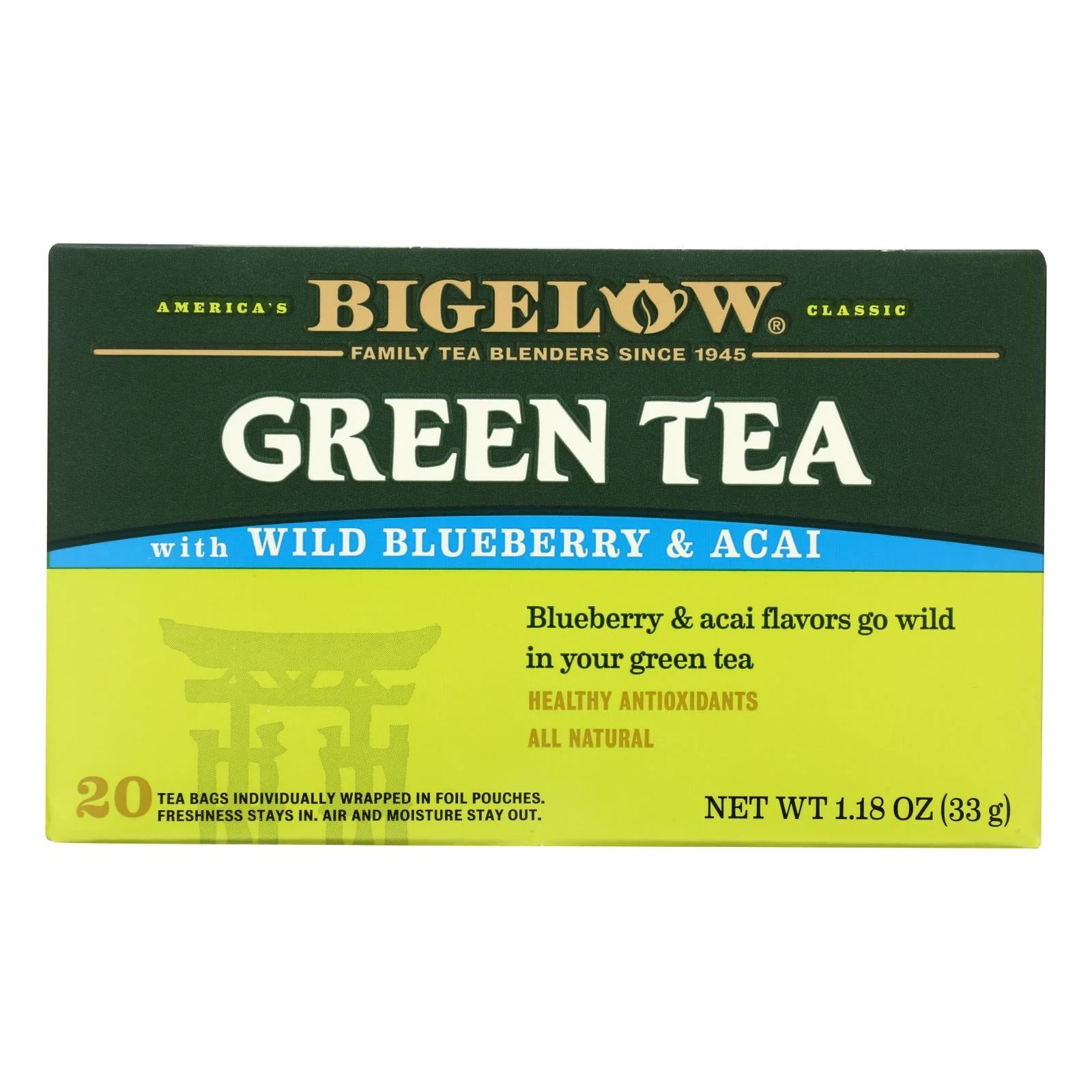 Tea, Green, Wild Blueberry & Acai, Individualy Wrapped with String,6 - 20 COUNT