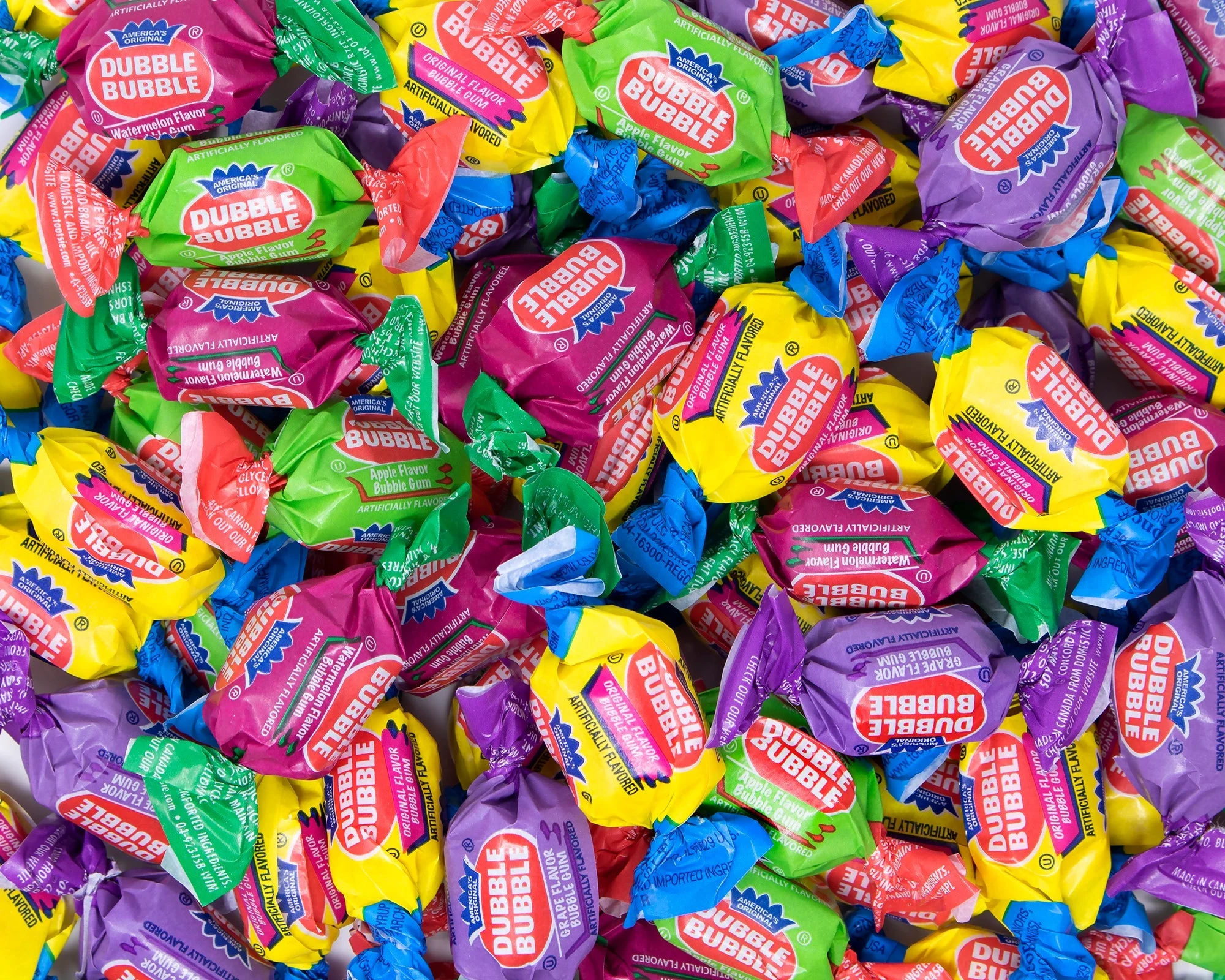 Gum, Bubble, Assorted, Original, Apple, Watermelon, Grape,300 - 1 EACH