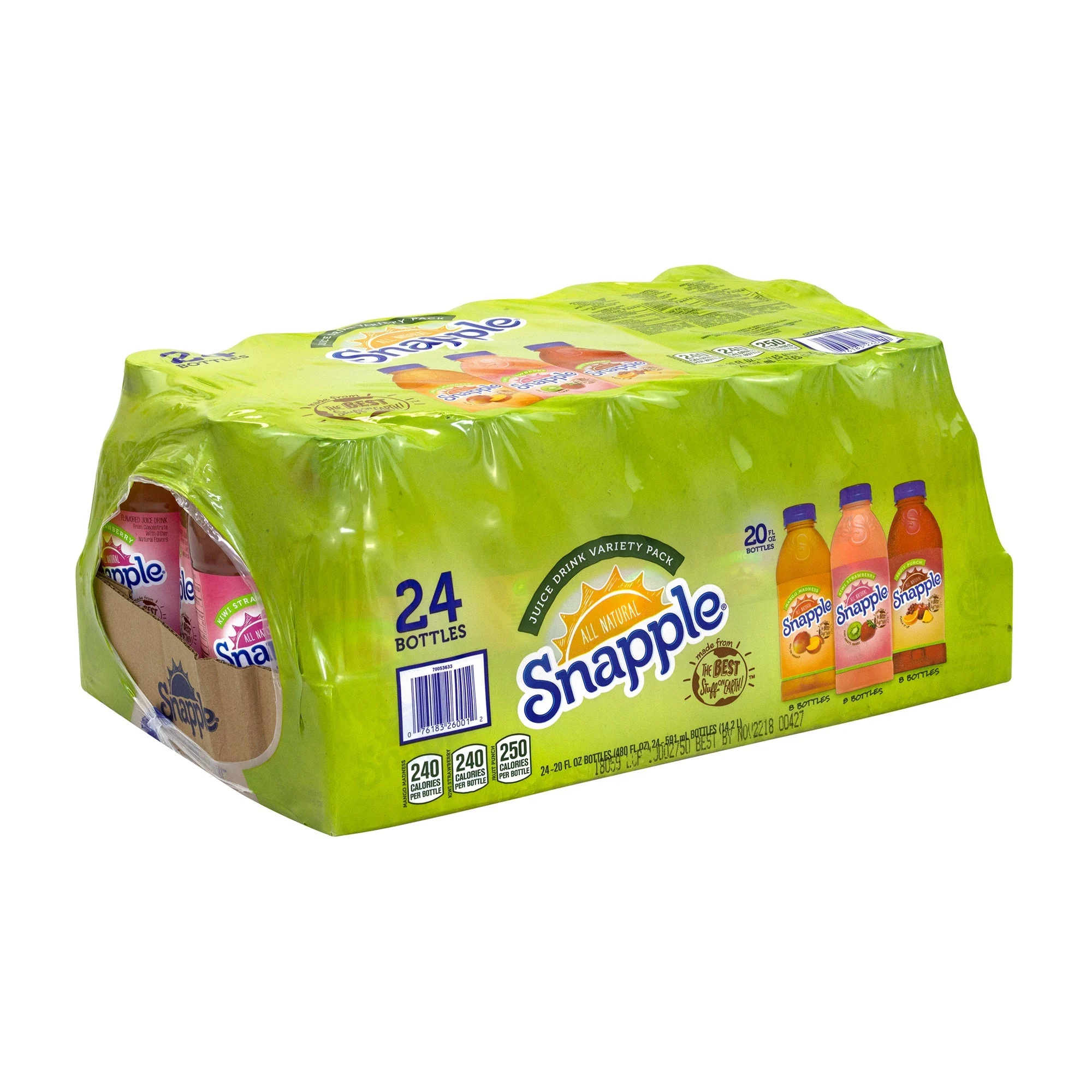 Juice, Fruit, Assorted, From Concentrate, Mango/Kiwi Strawberry/Fruit Punch, Shelf-Stable,24 - 20 FLUID