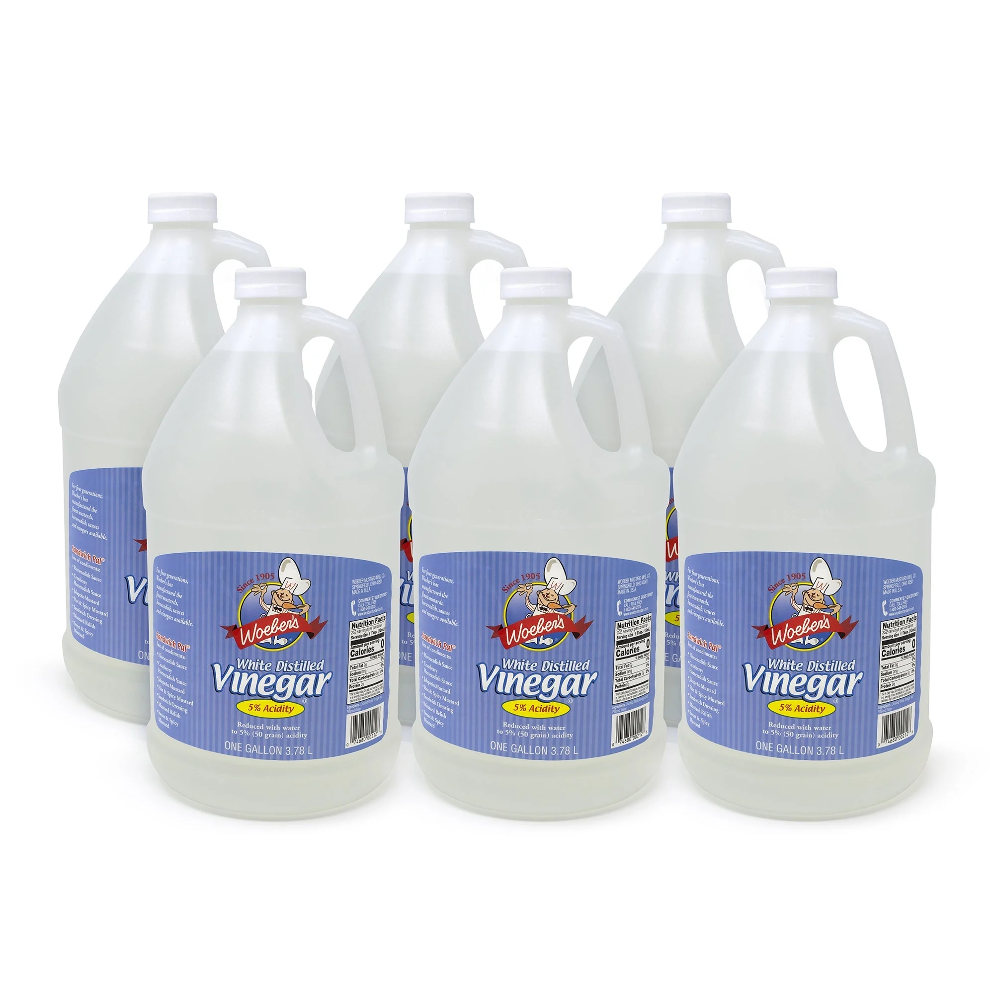 Vinegar, Distilled White, 5%,6 - 1 GALLON