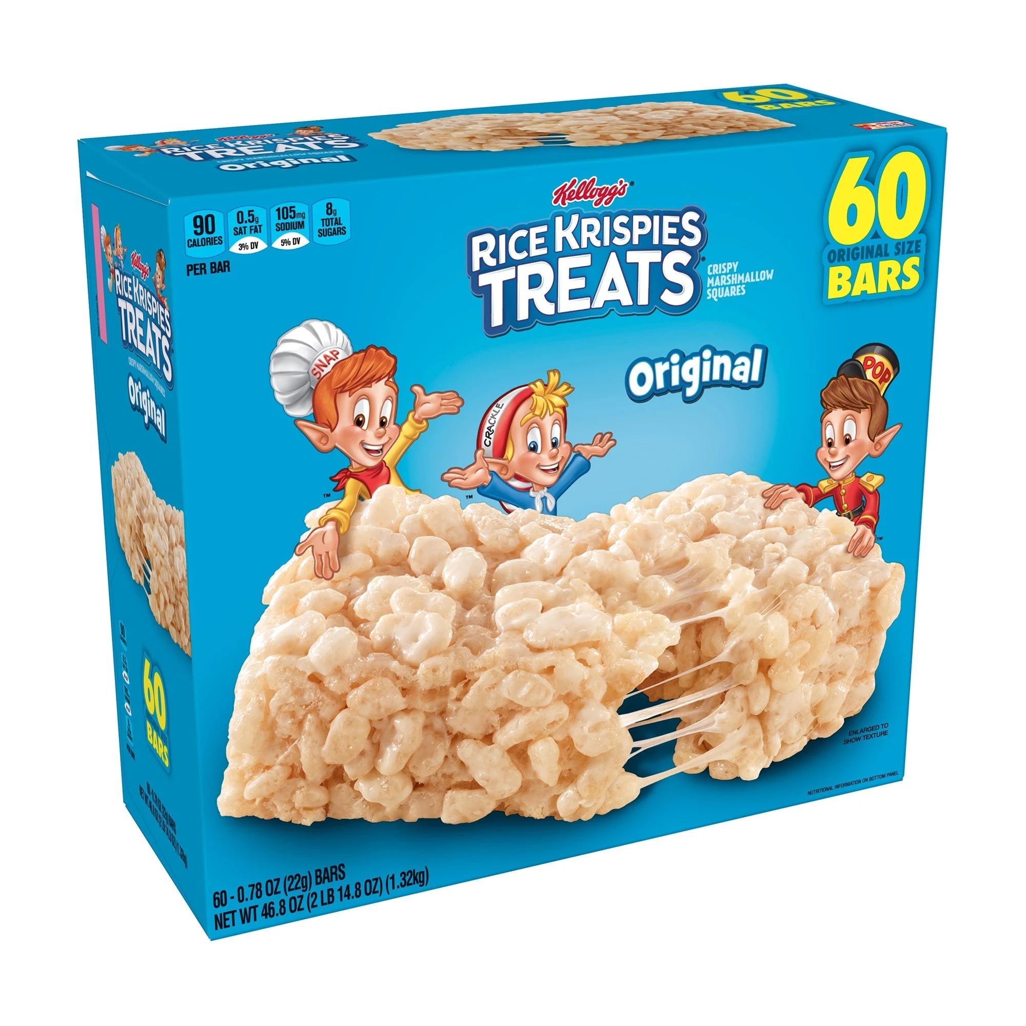 Snacks, Marshmallow, Original, Squares, Individually-Wrapped,60 - 0.78 OUNCE