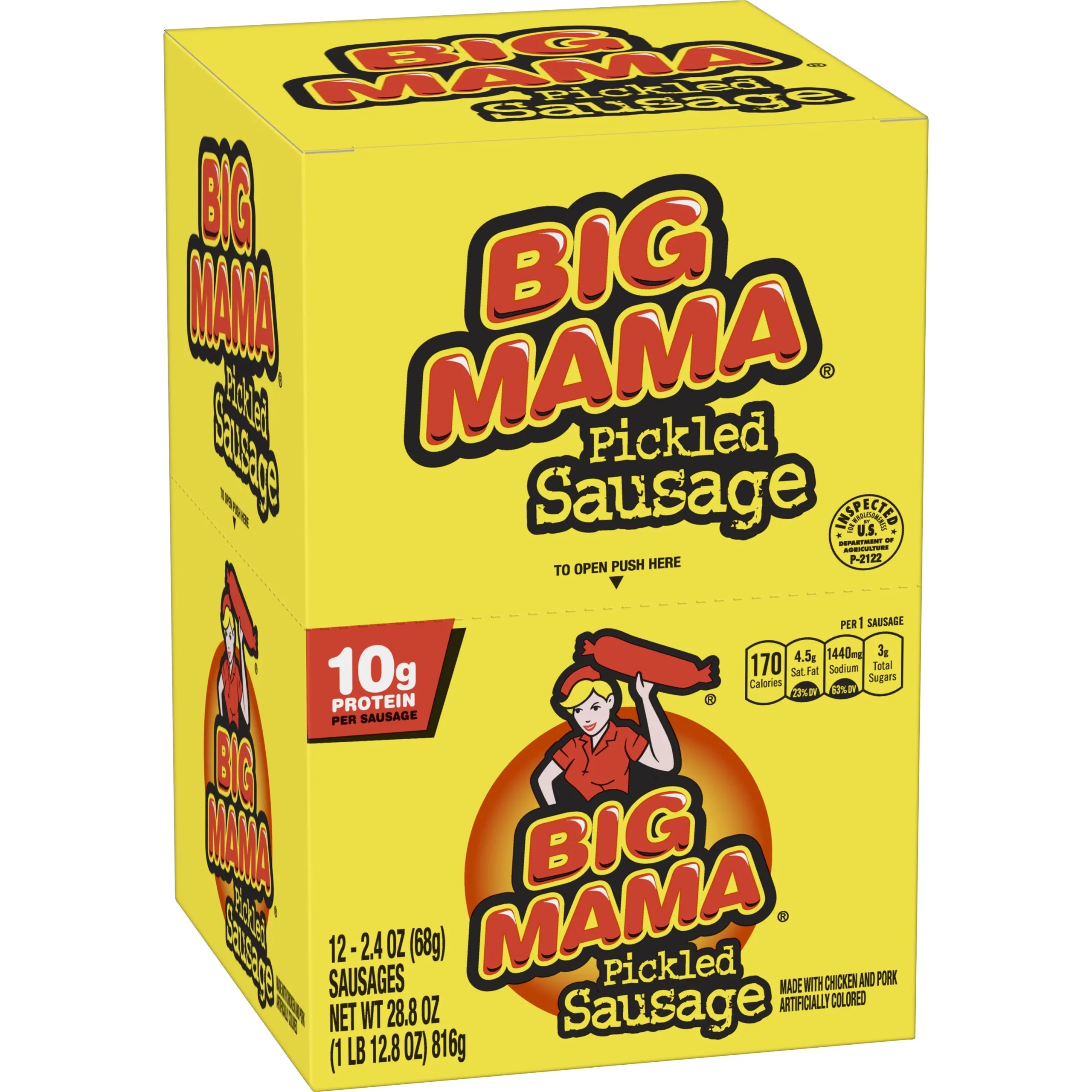 Sausage Links, Pickled, Pouch, 2.4 Ounce,6 - 12 COUNT