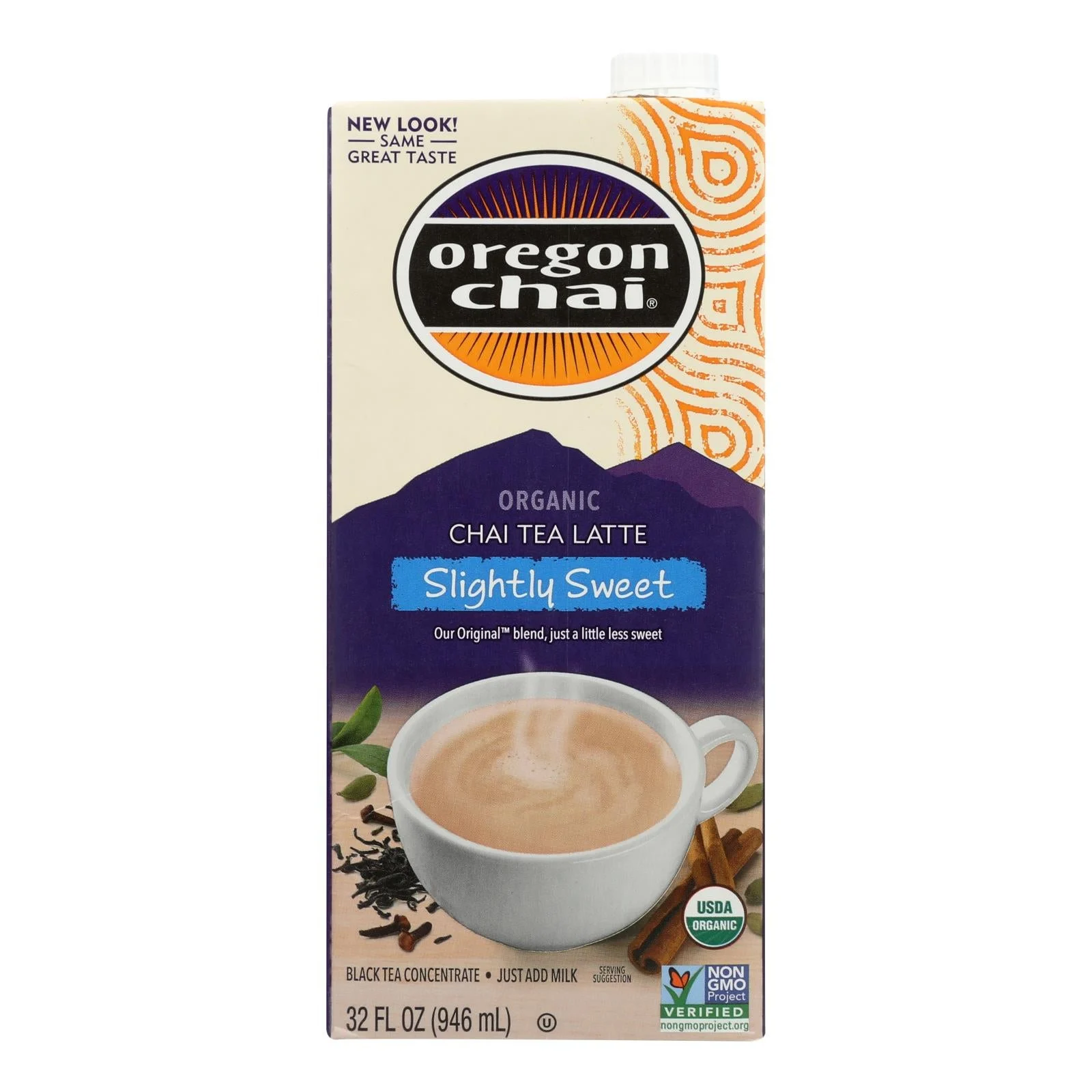 Tea Concentrate, Chai Latte Black, Slightly Sweet,6 - 32 FLUID
