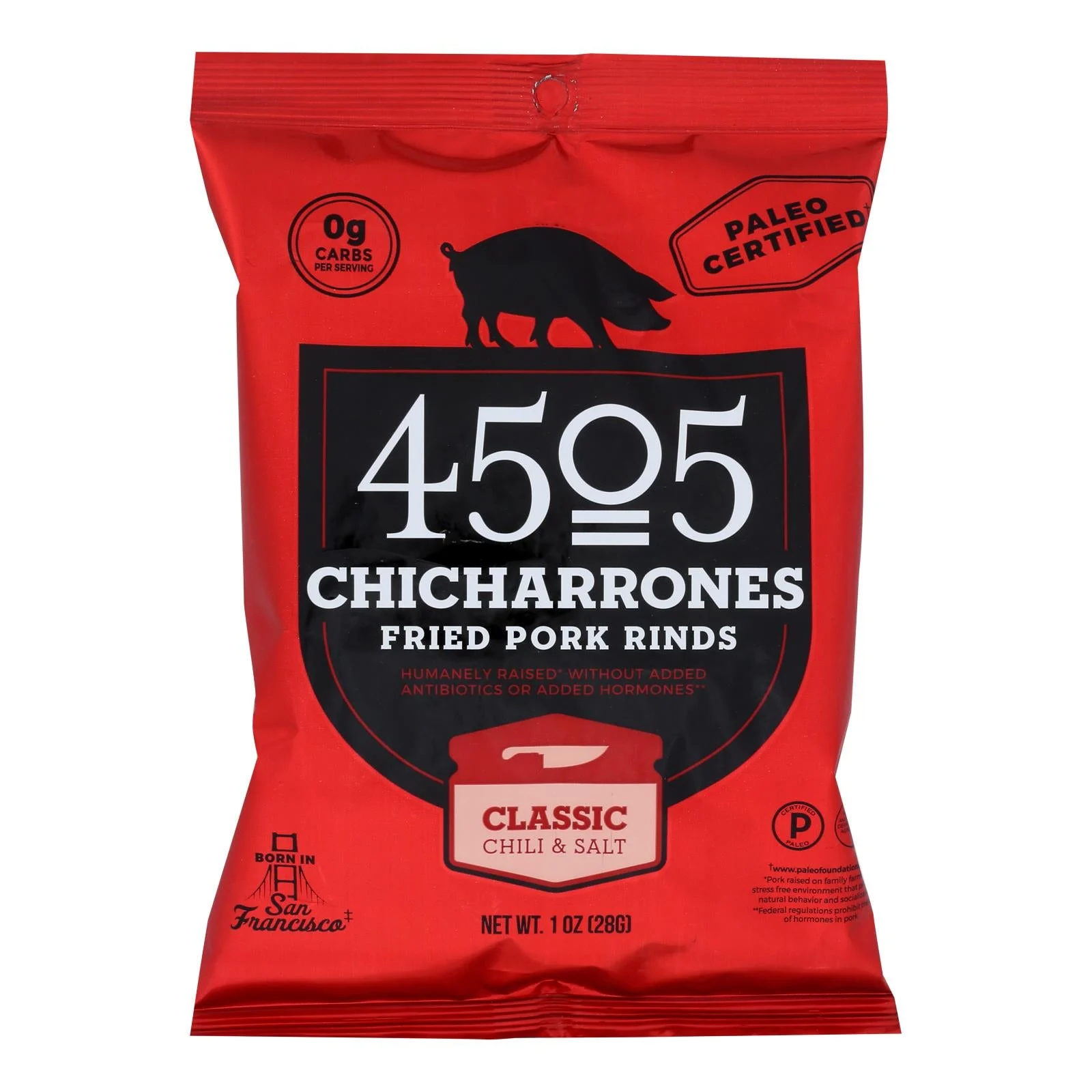 Pork Rinds, Fried, Chili & Salt, Single-Serve,12 - 1 OUNCE